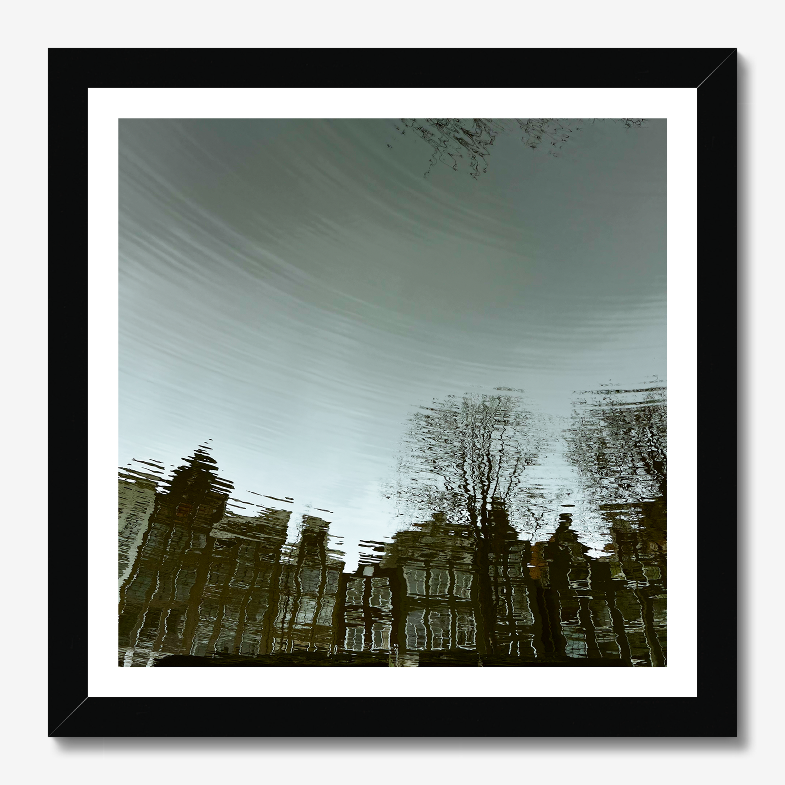 Square  photography titled Canal by Sunday Morning - Museum quality framed art.