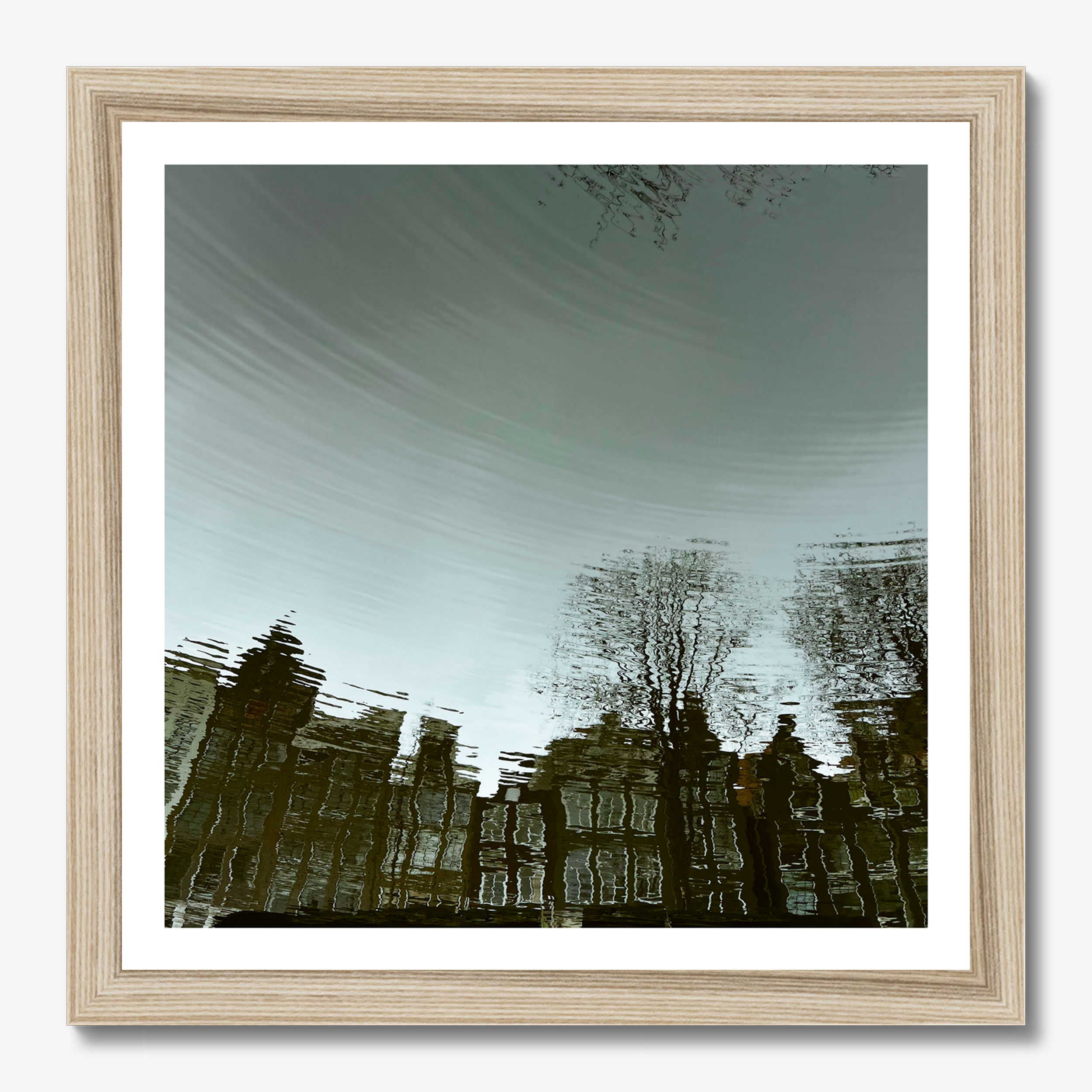 Square  photography titled Canal by Sunday Morning - Museum quality framed art.