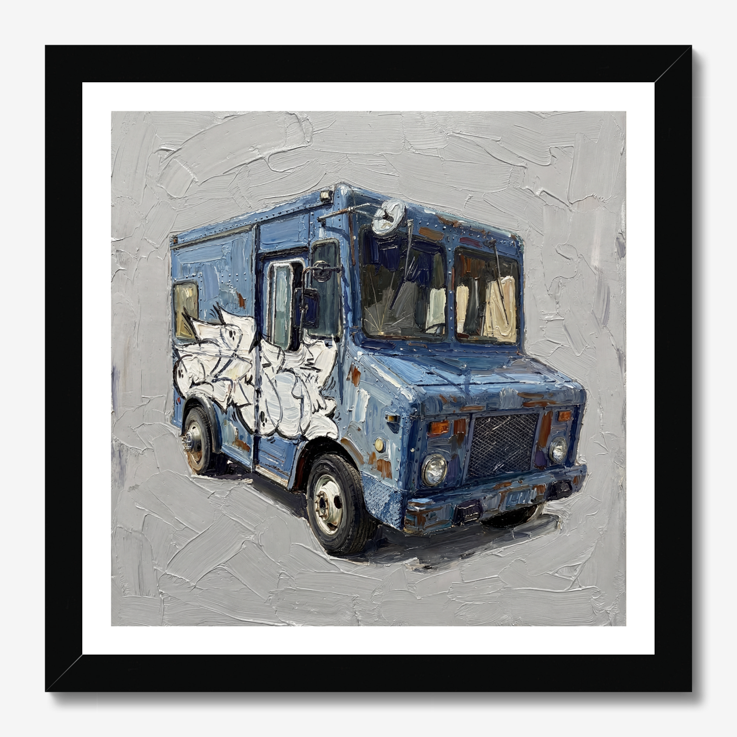 Square illustrative & painting framed wall art titled 'Clambo' by Sunday Morning. Premium Giclée print.