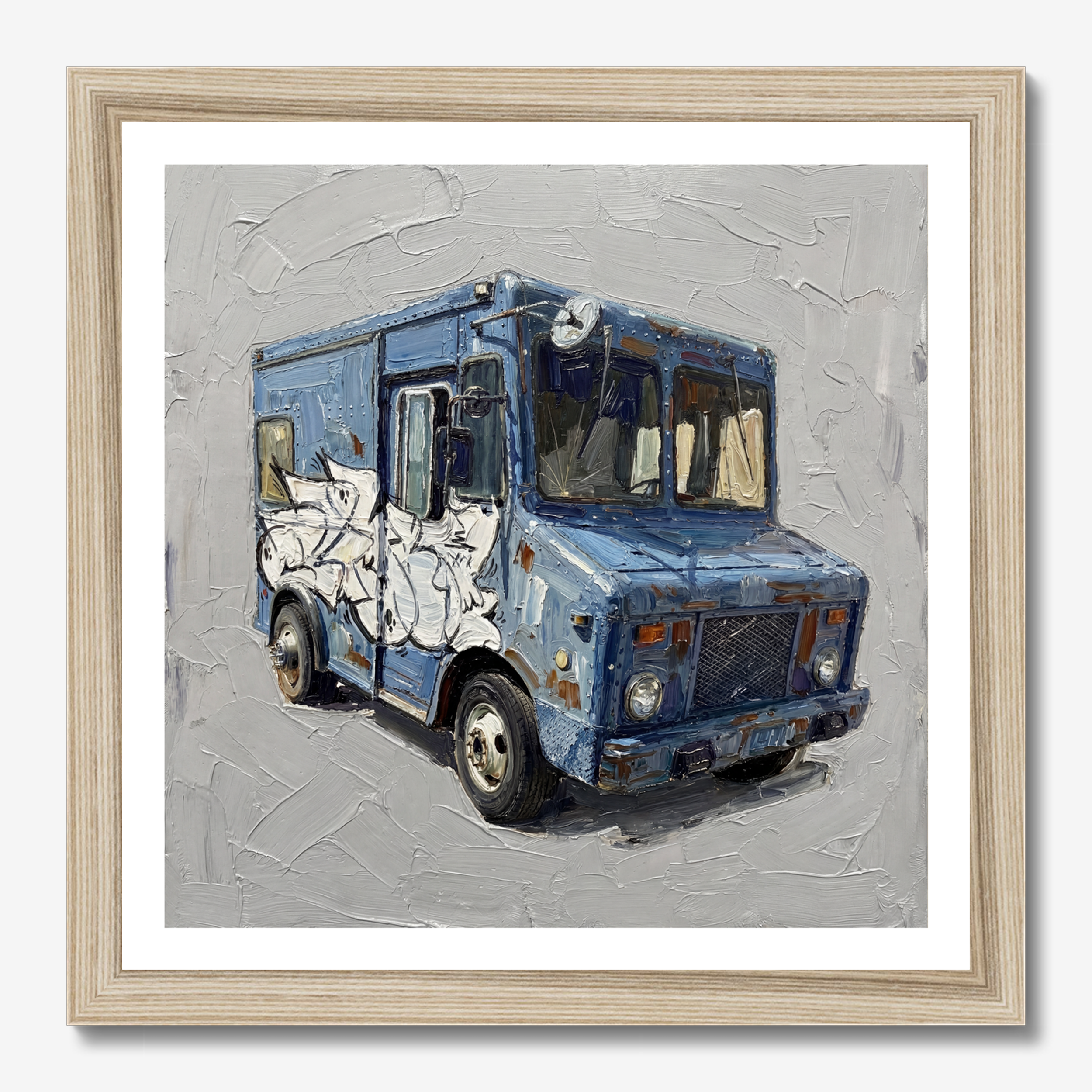 Square illustrative & painting framed wall art titled 'Clambo' by Sunday Morning. Premium Giclée print.