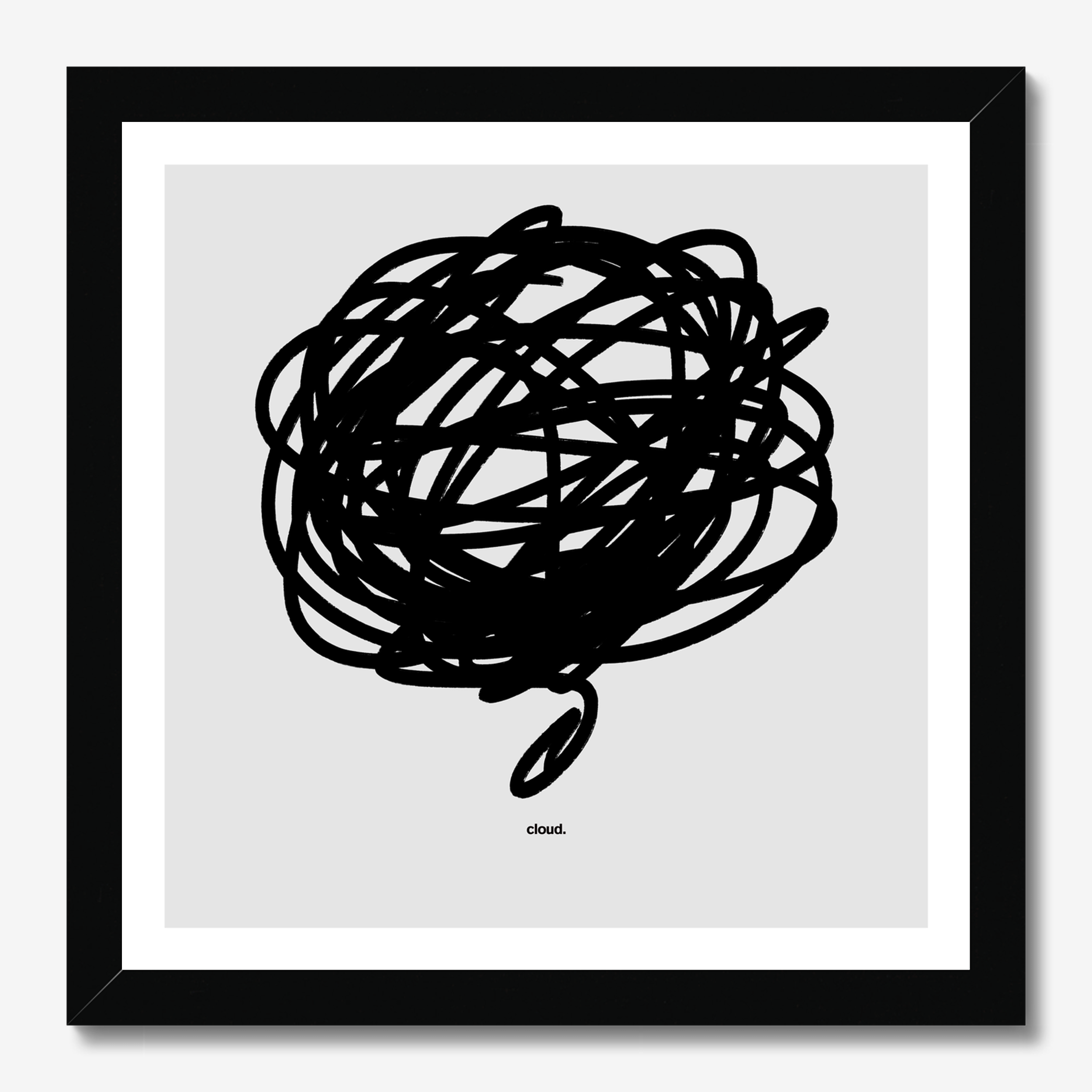 Square abstract framed wall art titled 'Cloud' by Sunday Morning. Premium Giclée print.
