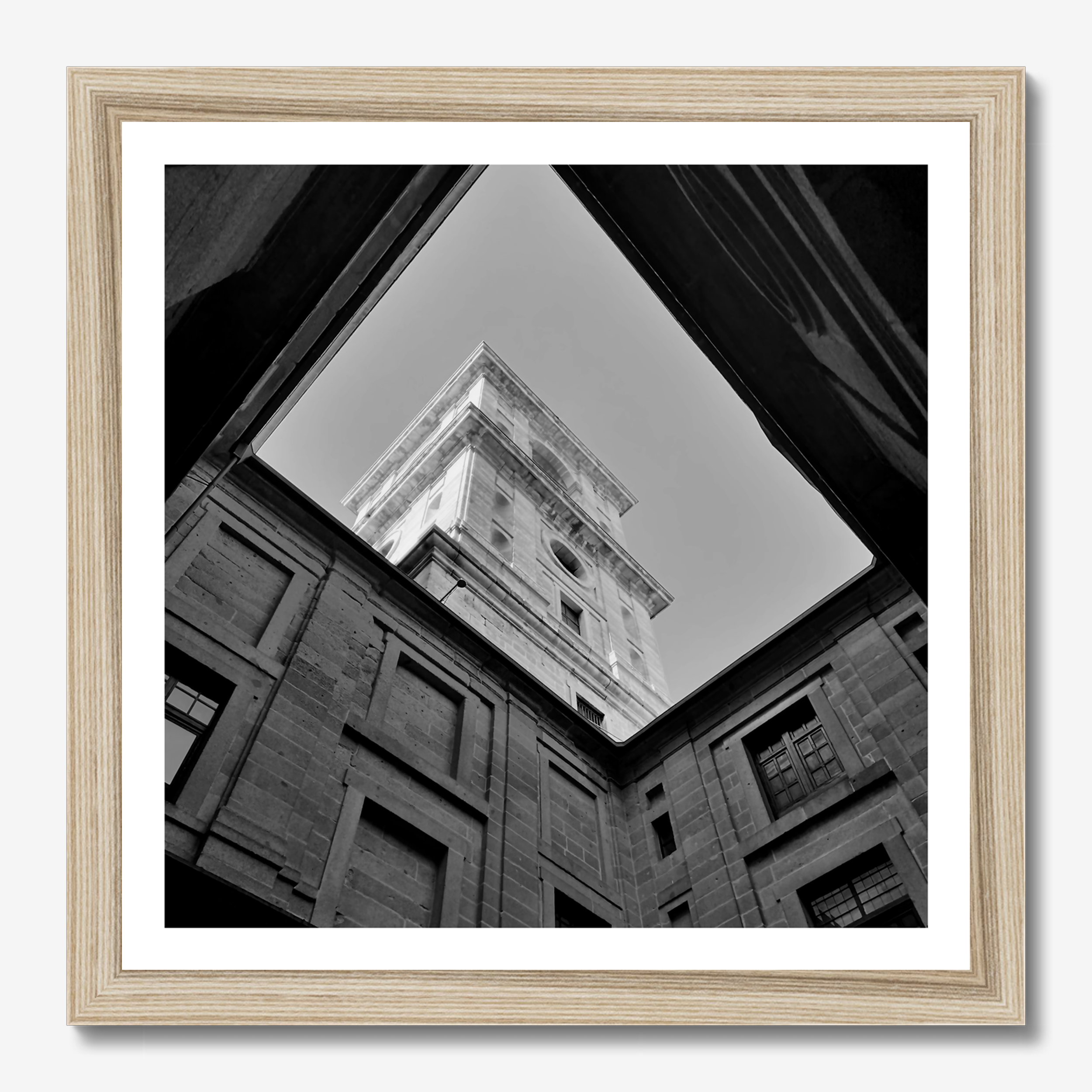 Square photography framed wall art titled 'Courtly' by Sunday Morning. Premium Giclée print.