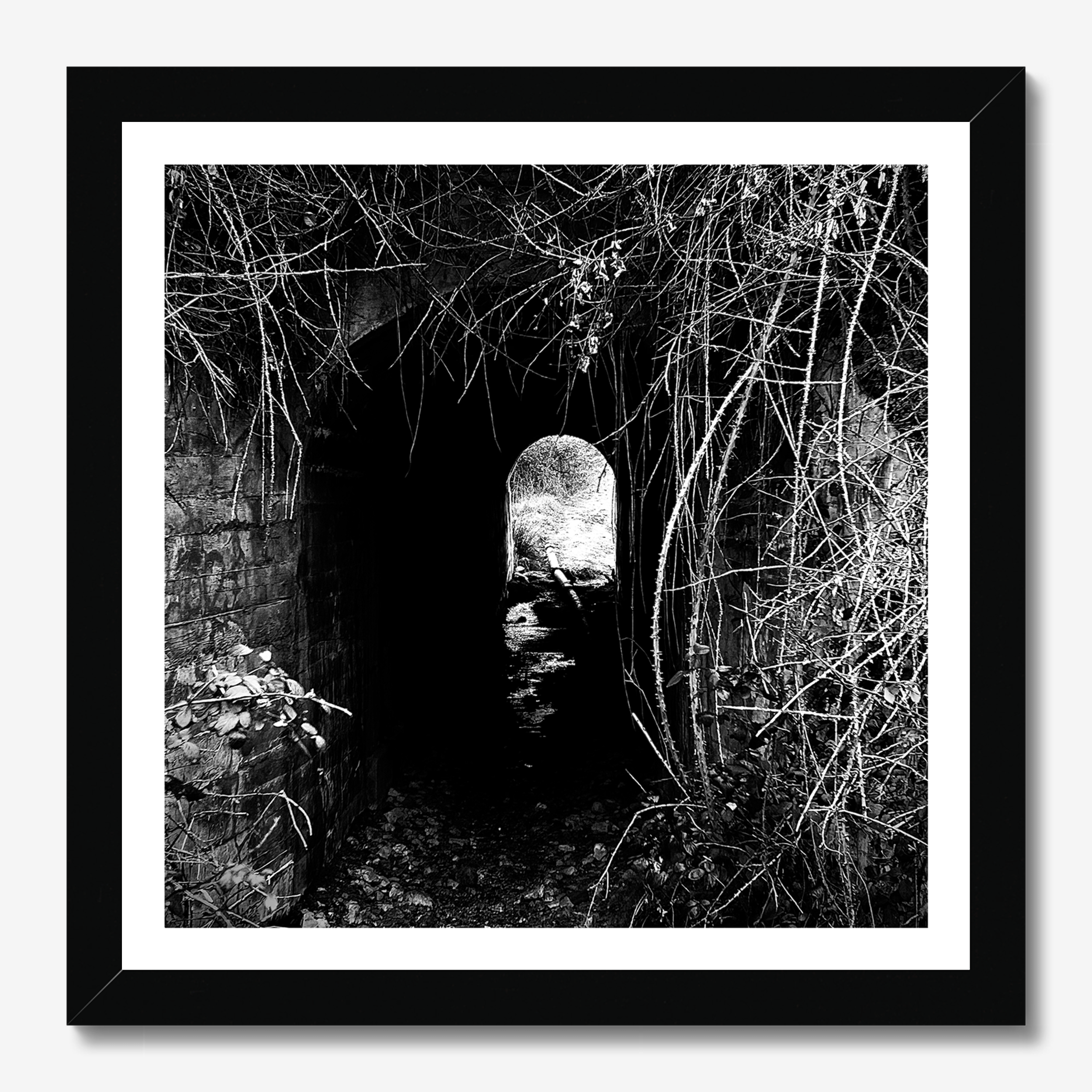Square photography framed wall art titled 'Dont' by Sunday Morning. Premium Giclée print.