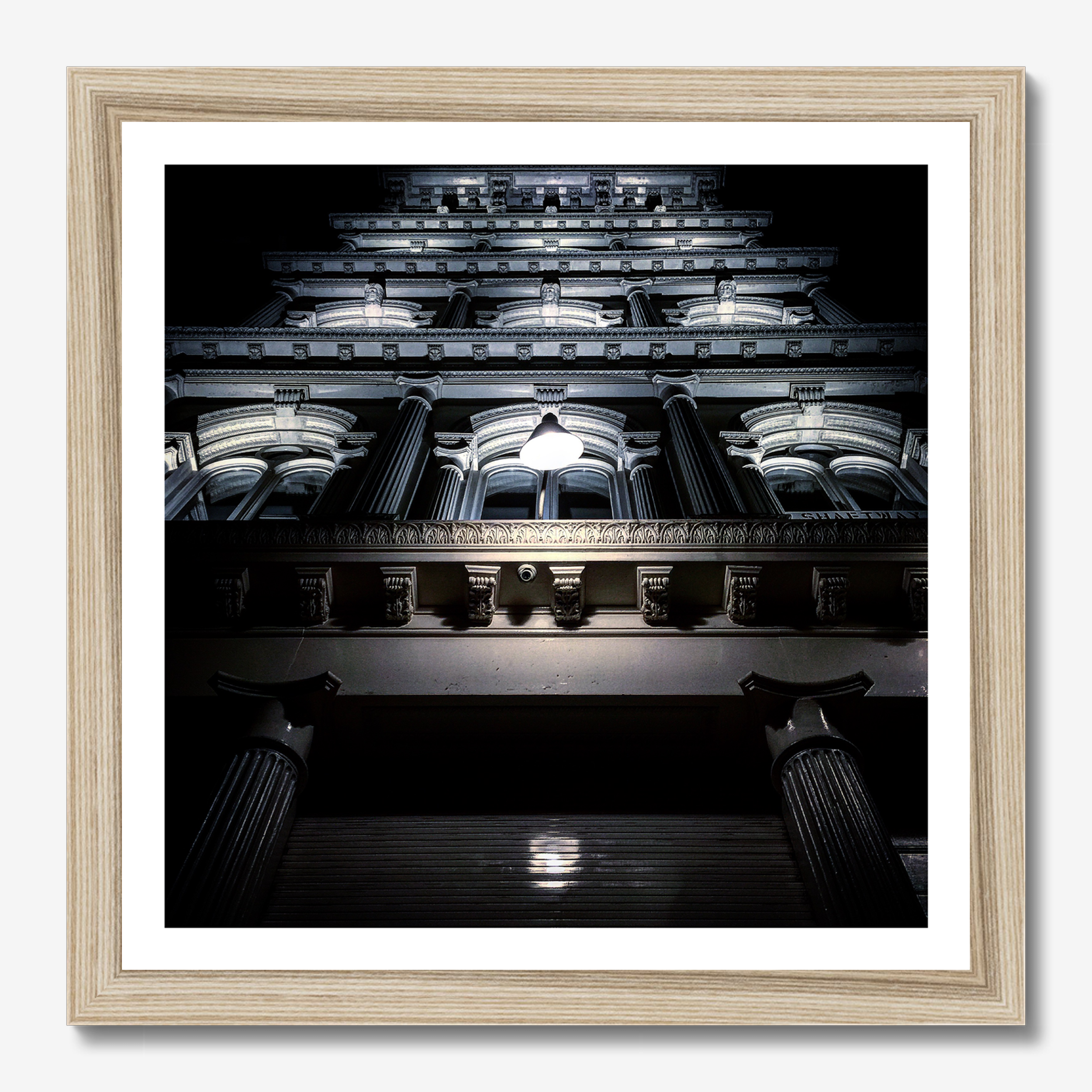 Square photography framed wall art titled 'Ghost Dusters' by Sunday Morning. Premium Giclée print.