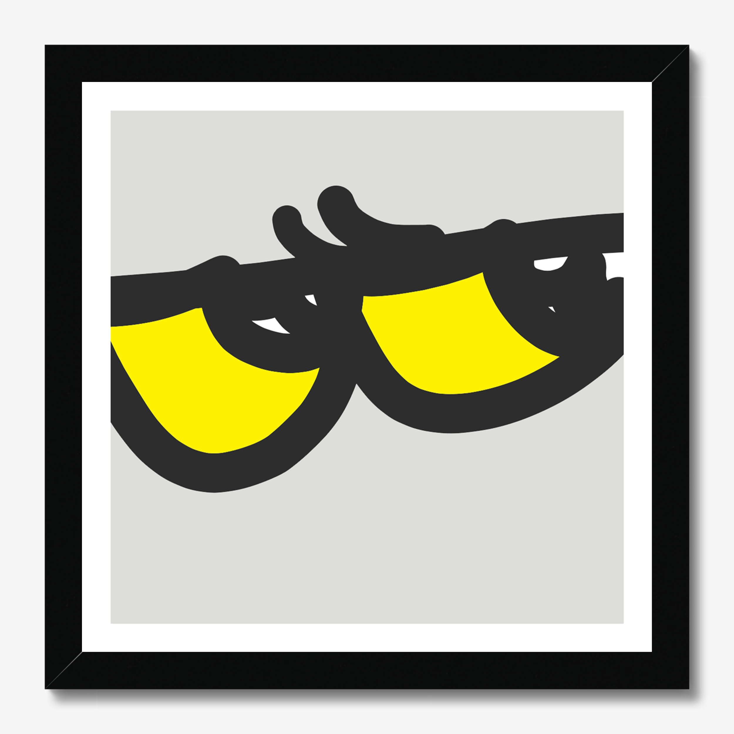 Square illustrative framed wall art titled 'Heres Lookin You' by Sunday Morning. Premium Giclée print.