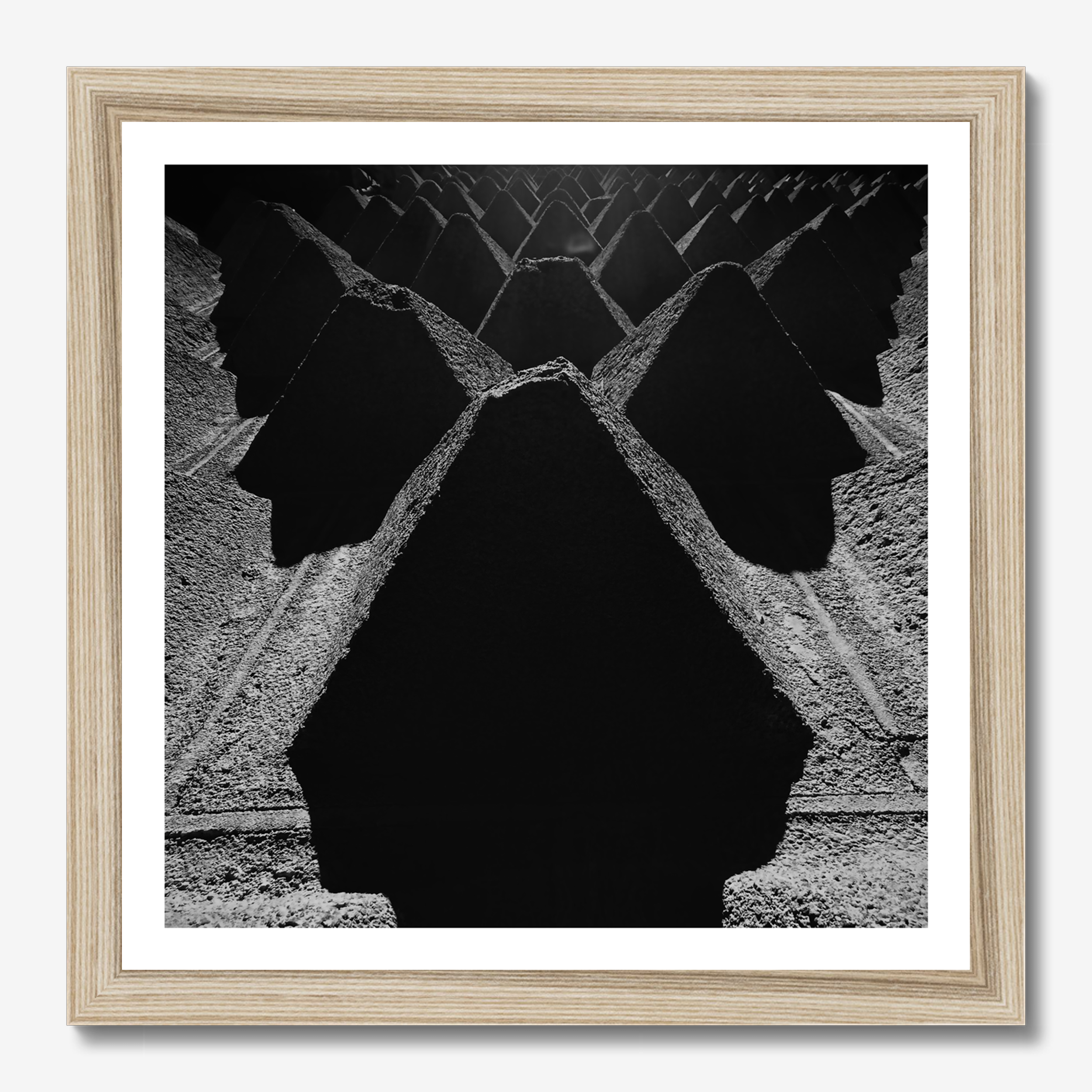 Square photography framed wall art titled 'In Dark Trees' by Sunday Morning. Premium Giclée print.