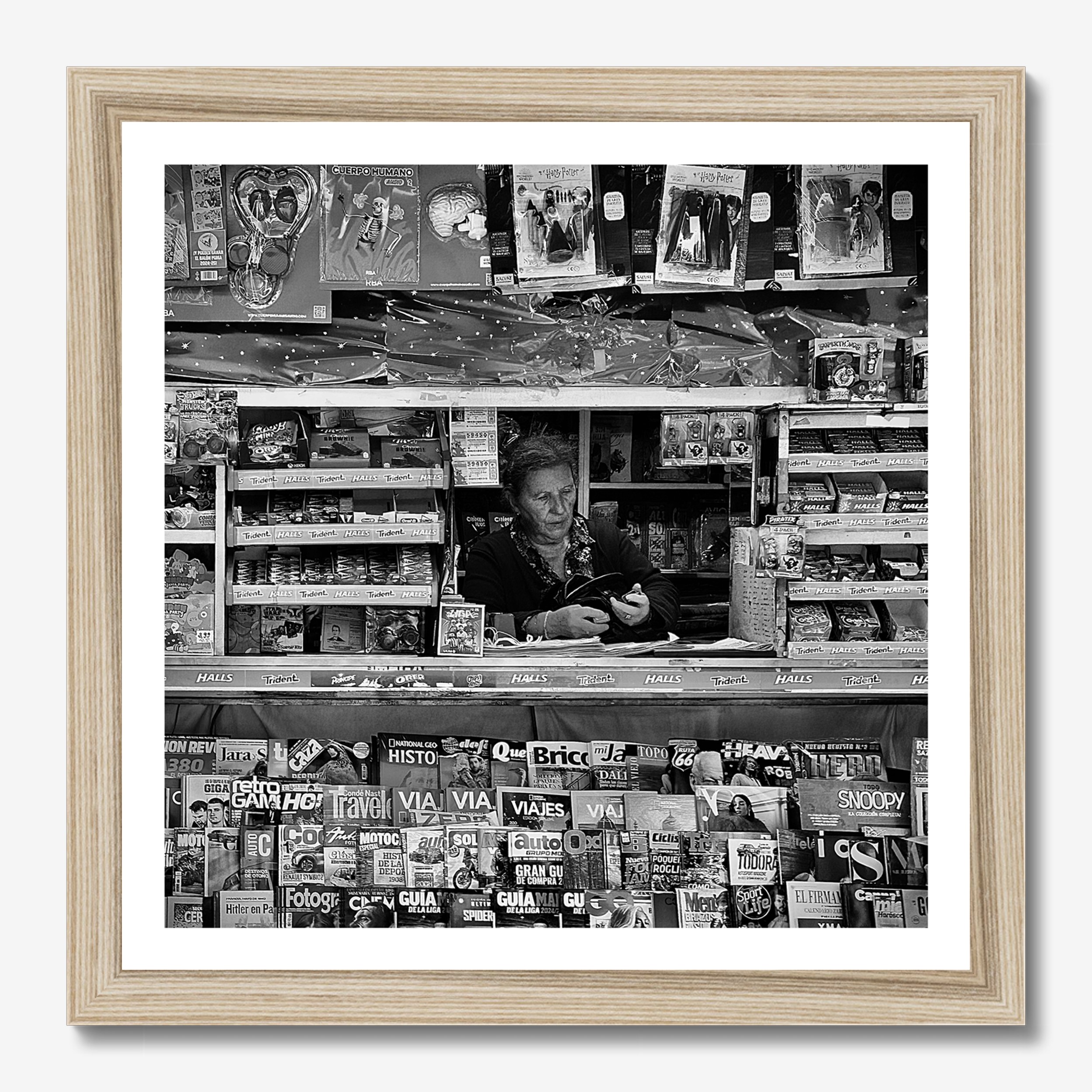 Square photography framed wall art titled 'In The Collage' by Sunday Morning. Premium Giclée print.