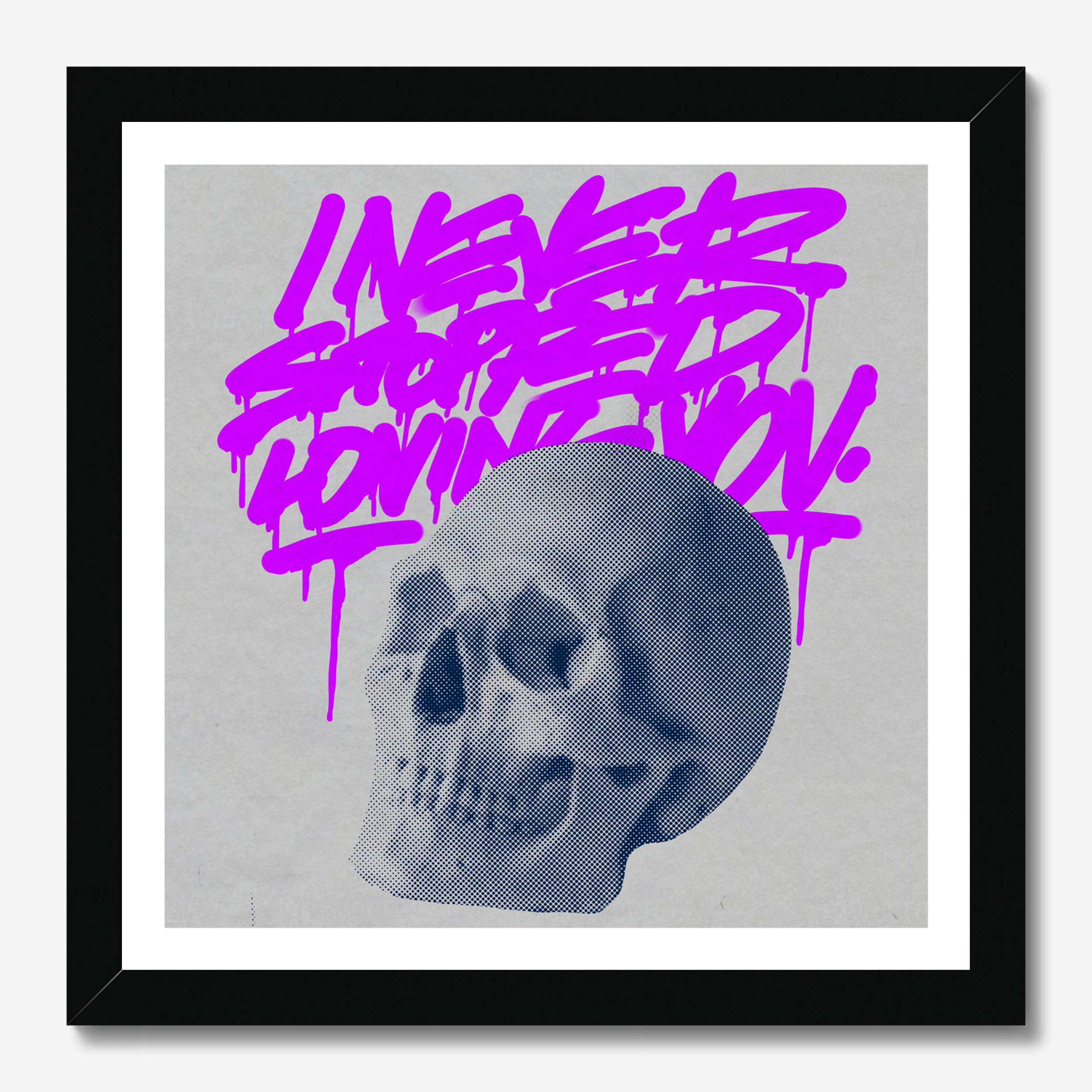 Square illustrative framed wall art titled 'I Never Stopped Loving You' by Sunday Morning. Premium Giclée print.