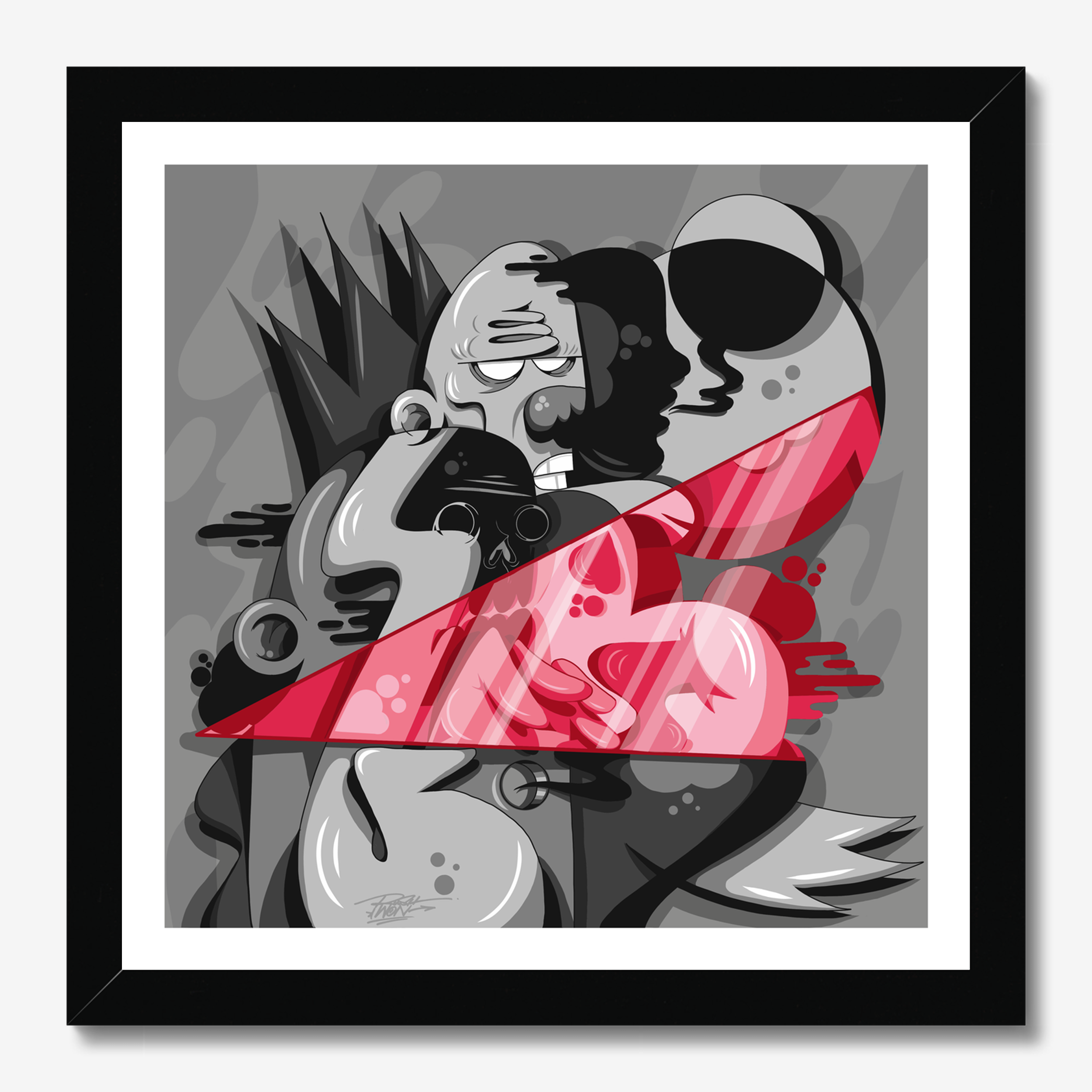 Square illustrative framed wall art titled 'Licorice' by Sunday Morning. Premium Giclée print.