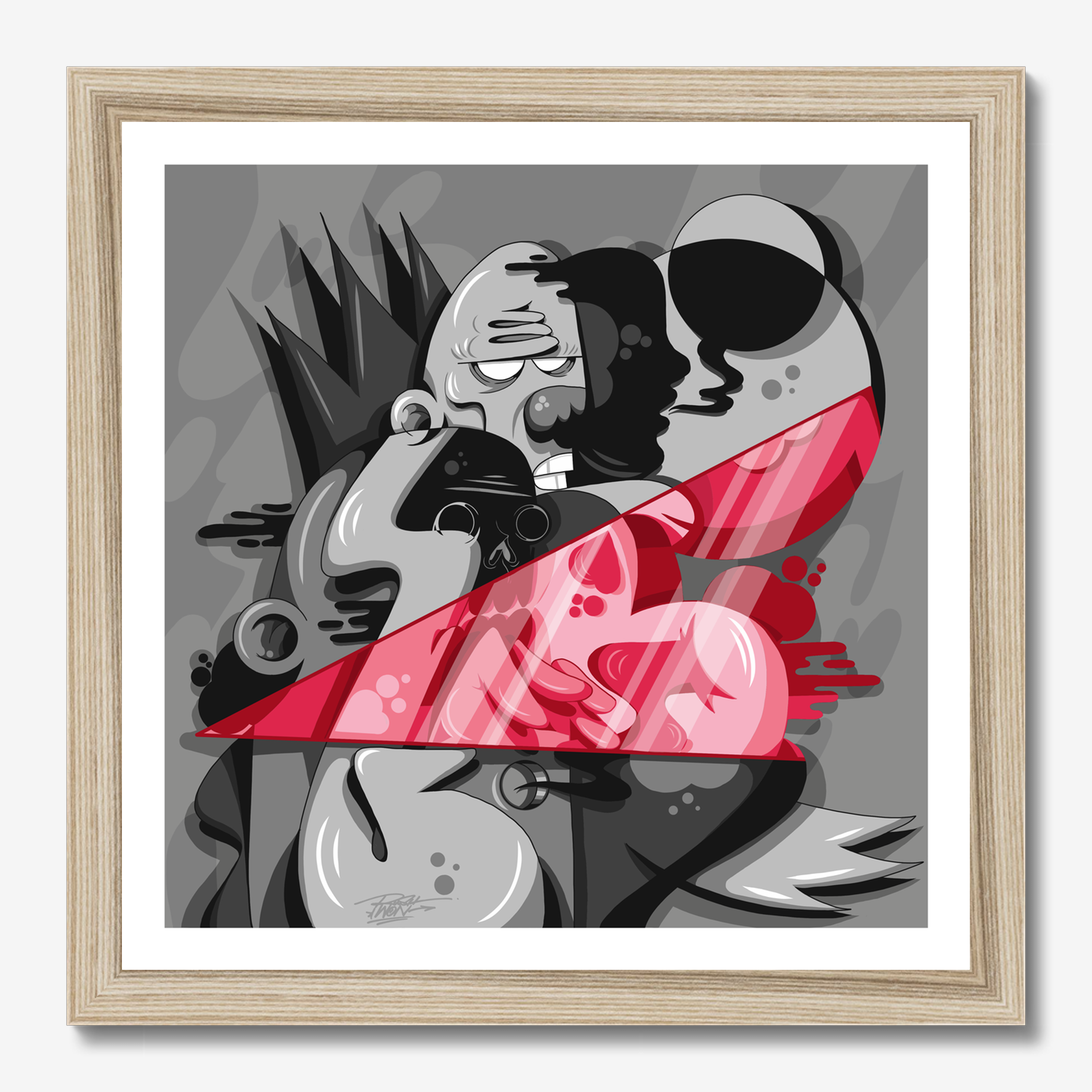 Square illustrative framed wall art titled 'Licorice' by Sunday Morning. Premium Giclée print.