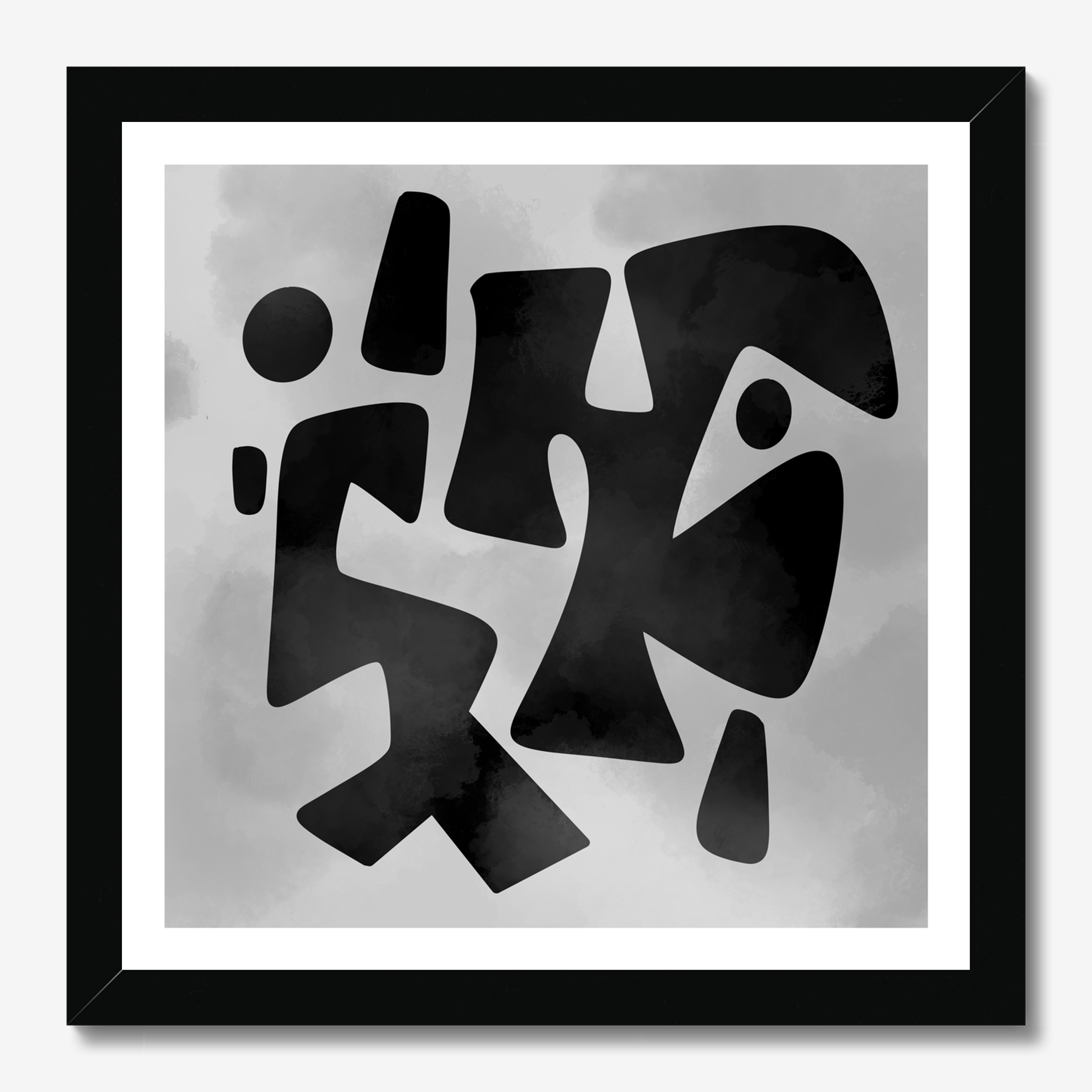 Square abstract framed wall art titled 'No 1' by Sunday Morning. Premium Giclée print.
