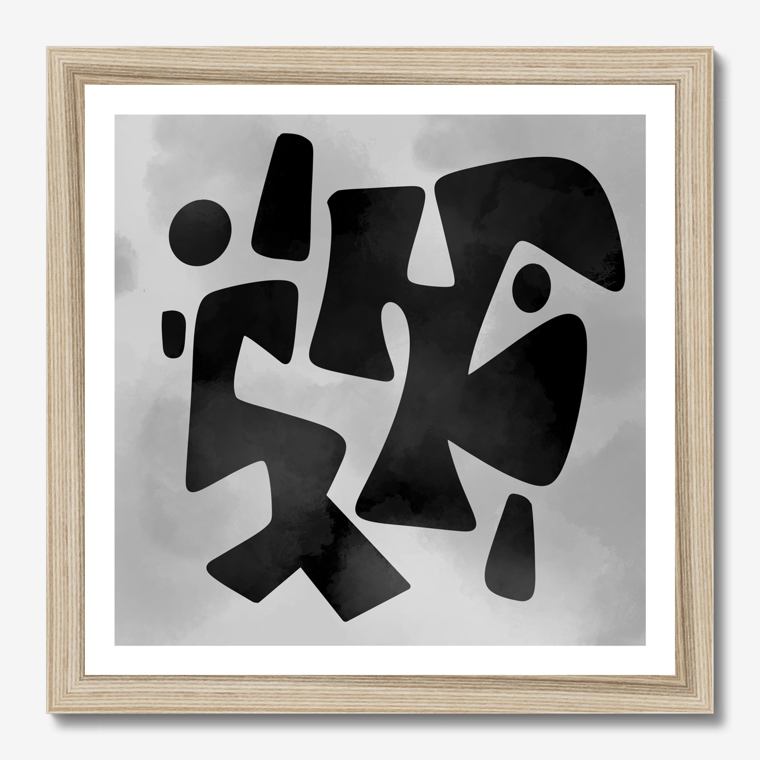 Square abstract framed wall art titled 'No 1' by Sunday Morning. Premium Giclée print.