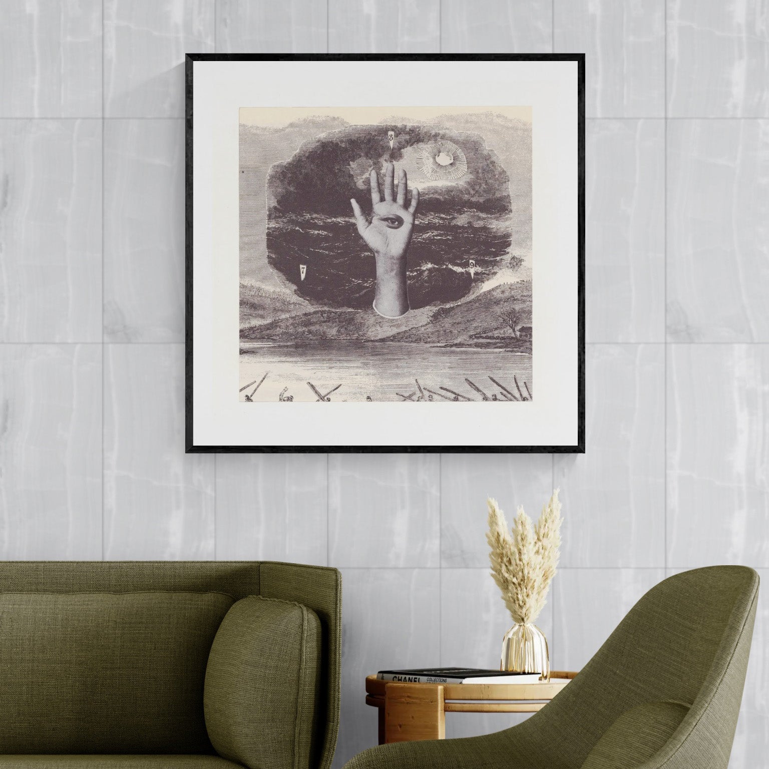 Abstract square wall art titled 'Ojo' by Sunday Morning — museum-quality giclée print.