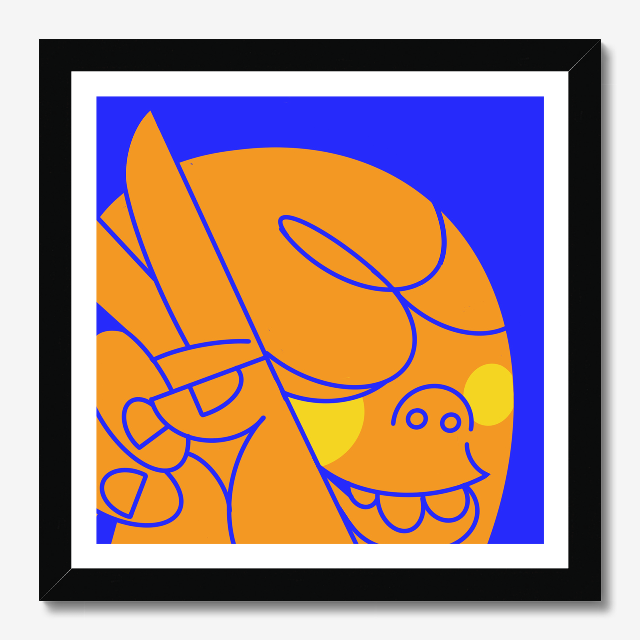 Square illustrative framed wall art titled 'Piece Out' by Sunday Morning. Premium Giclée print.