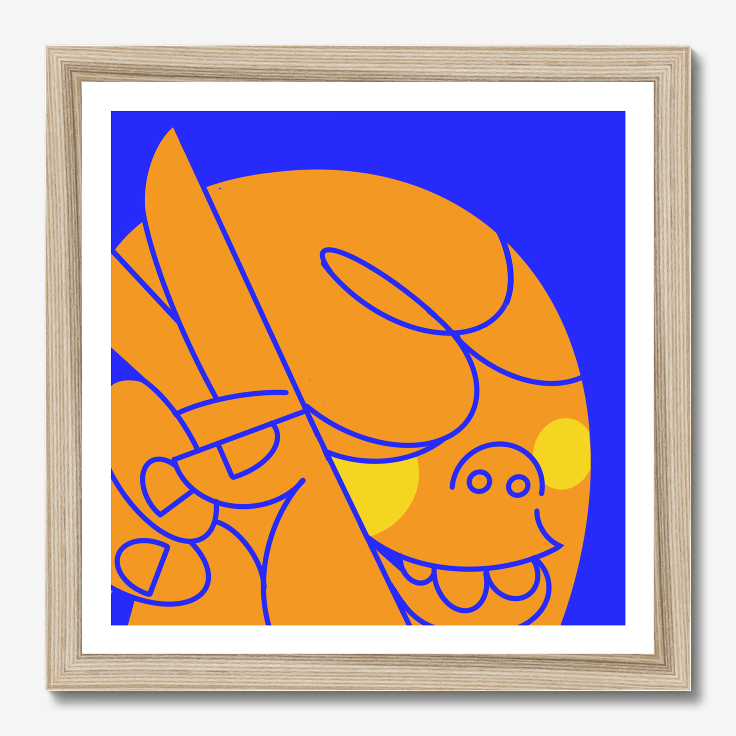 Square illustrative framed wall art titled 'Piece Out' by Sunday Morning. Premium Giclée print.