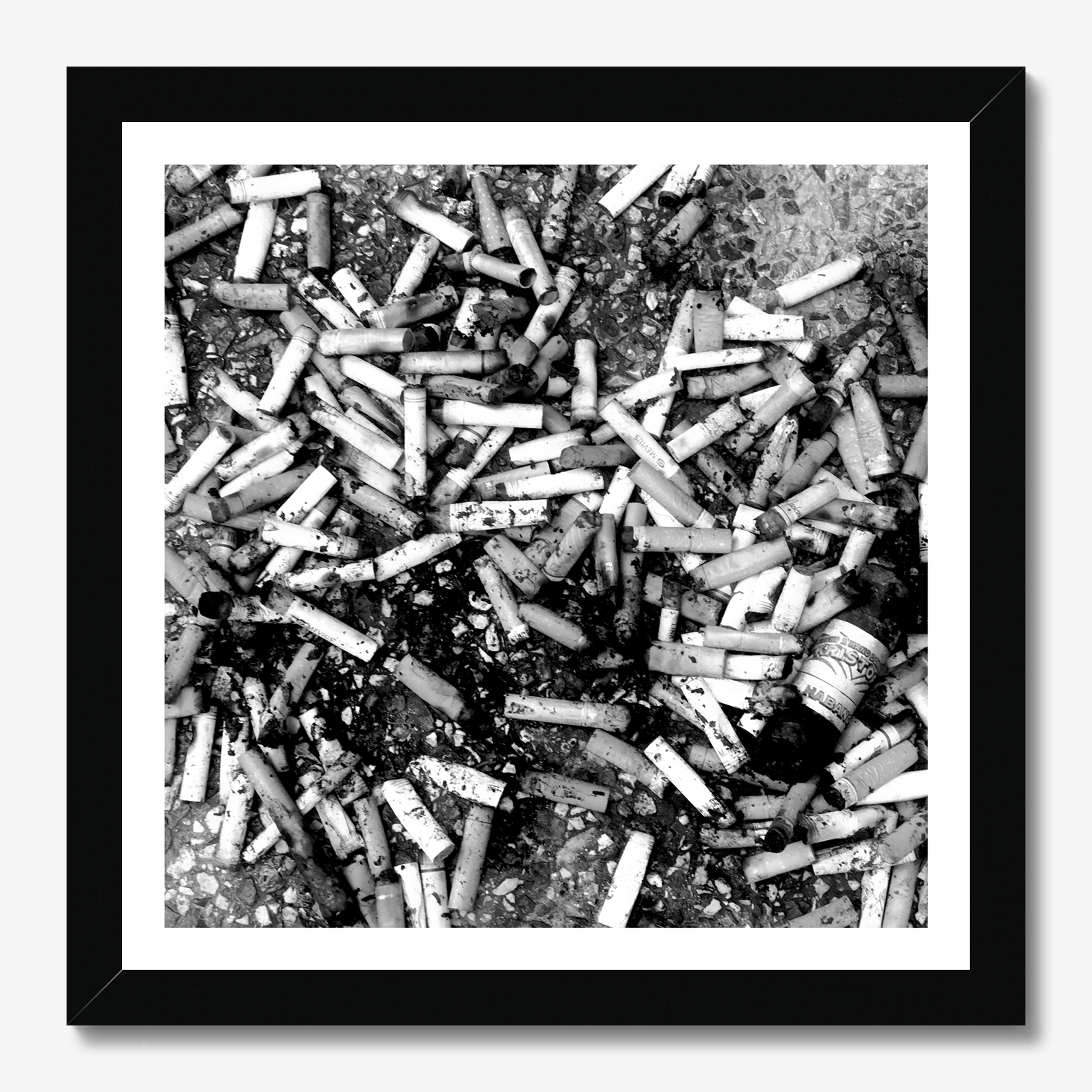Square photography framed wall art titled 'Ruff Night' by Sunday Morning. Premium Giclée print.