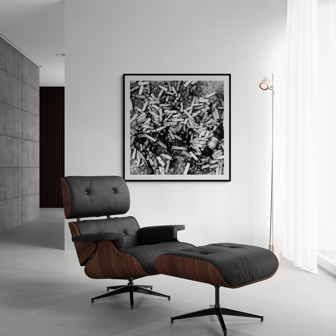 Square photography framed wall art titled 'Ruff Night' by Sunday Morning. Premium Giclée print.