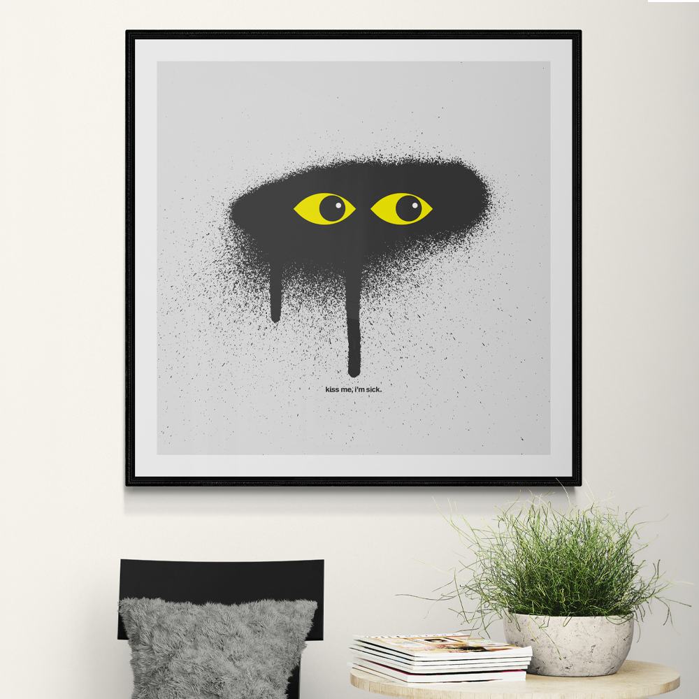 Kiss Me Im Sick | Abstract Square Wall Art