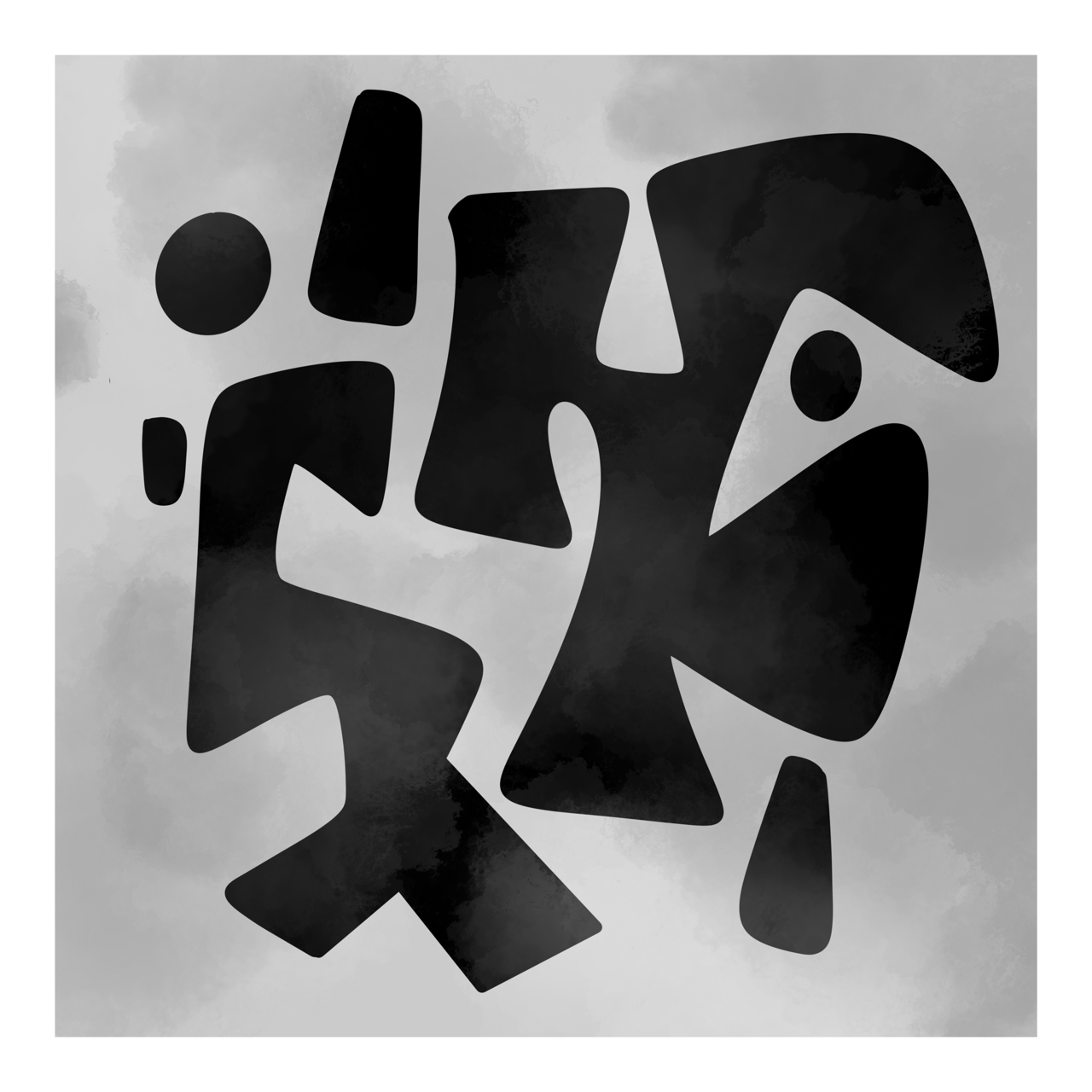 Square abstract framed wall art titled 'No 1' by Sunday Morning. Premium Giclée print.