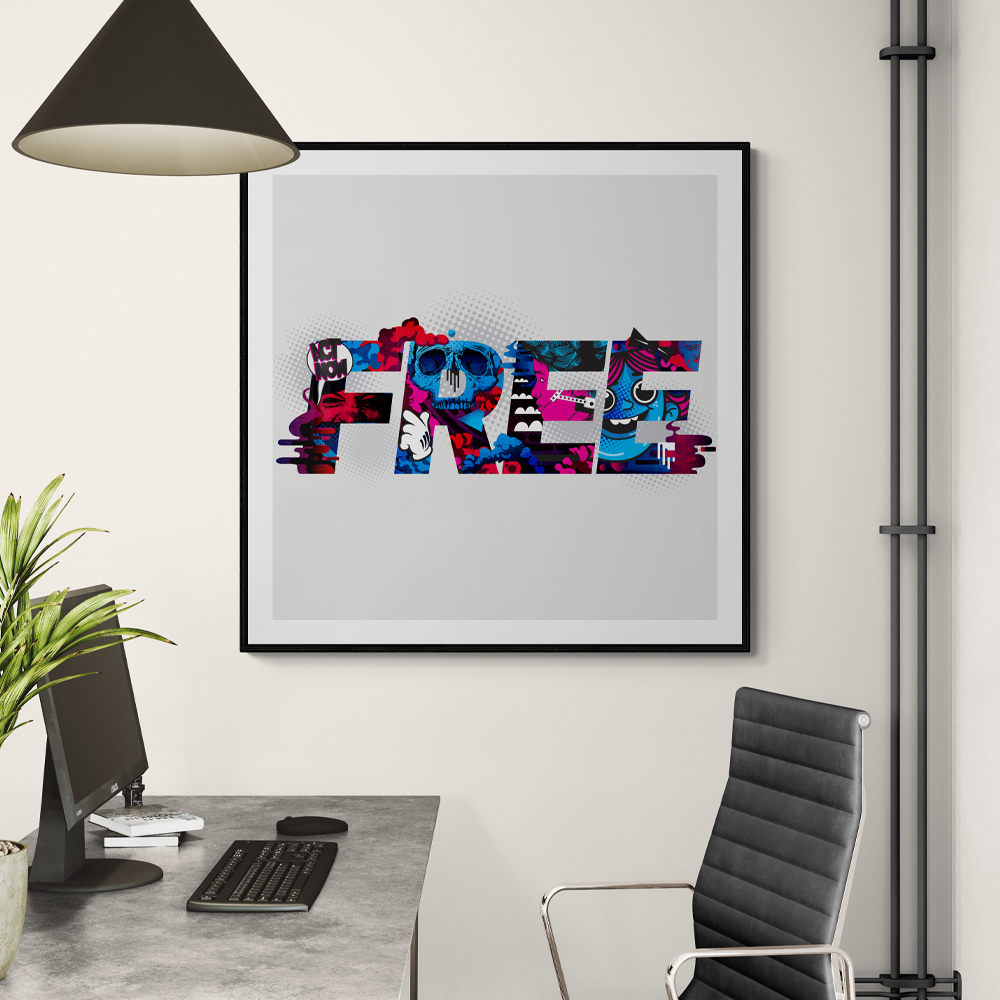Free | Illustrative & Typography Square Wall Art