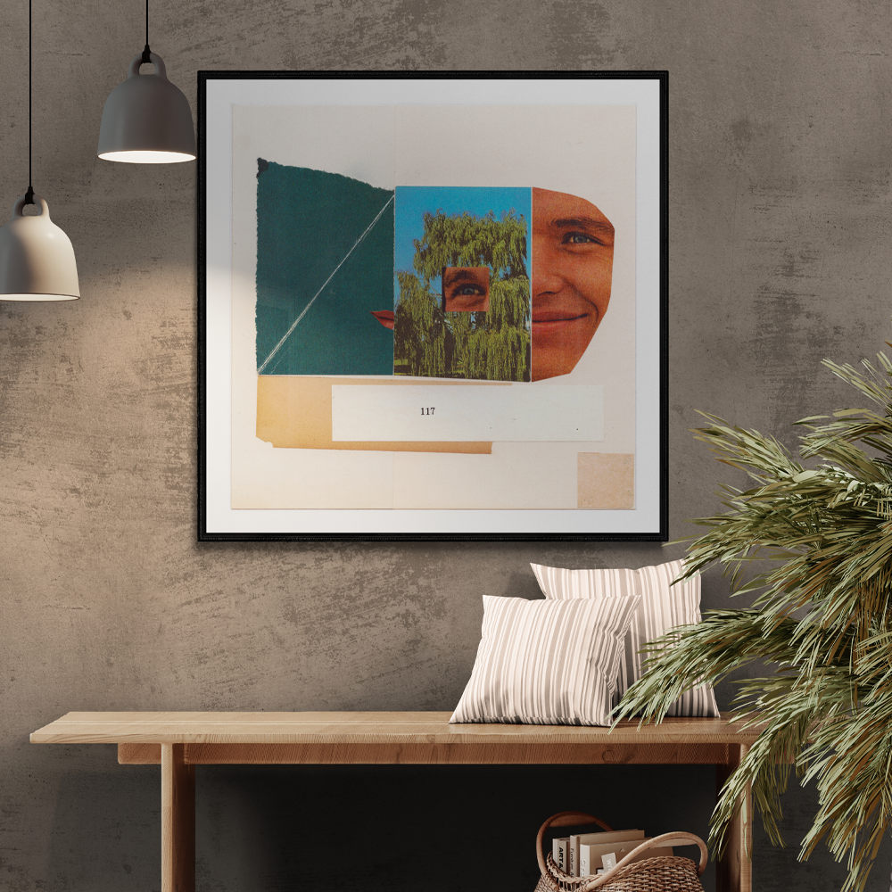 Square abstract framed wall art titled '117' by Sunday Morning. Premium Giclée print.
