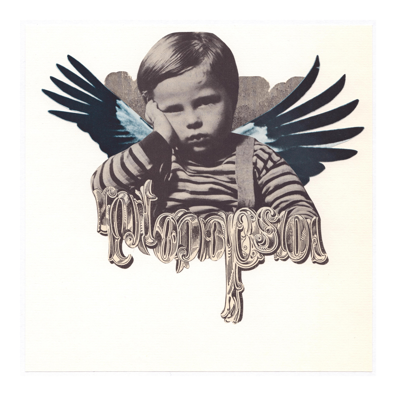 Square abstract framed wall art titled 'Icarus As A Boy' by Sunday Morning. Premium Giclée print.