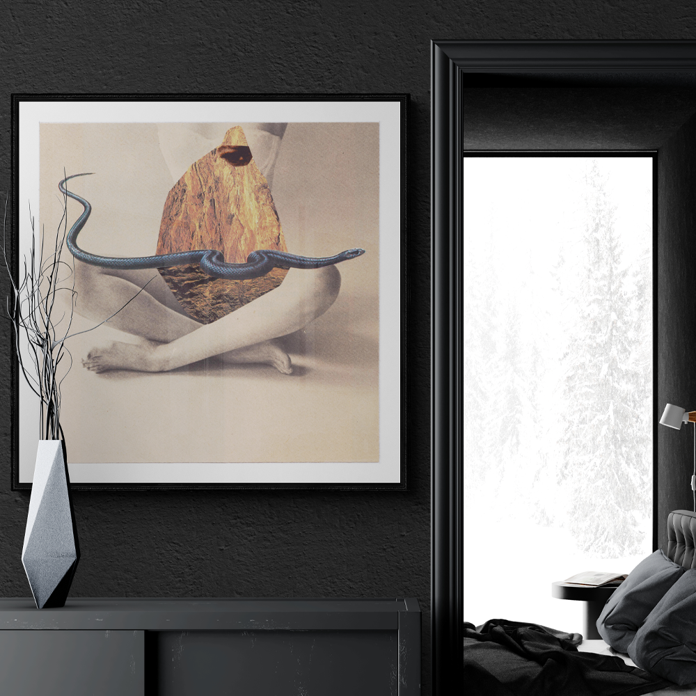 Square abstract framed wall art titled 'Virgo Lilith' by Sunday Morning. Premium Giclée print.