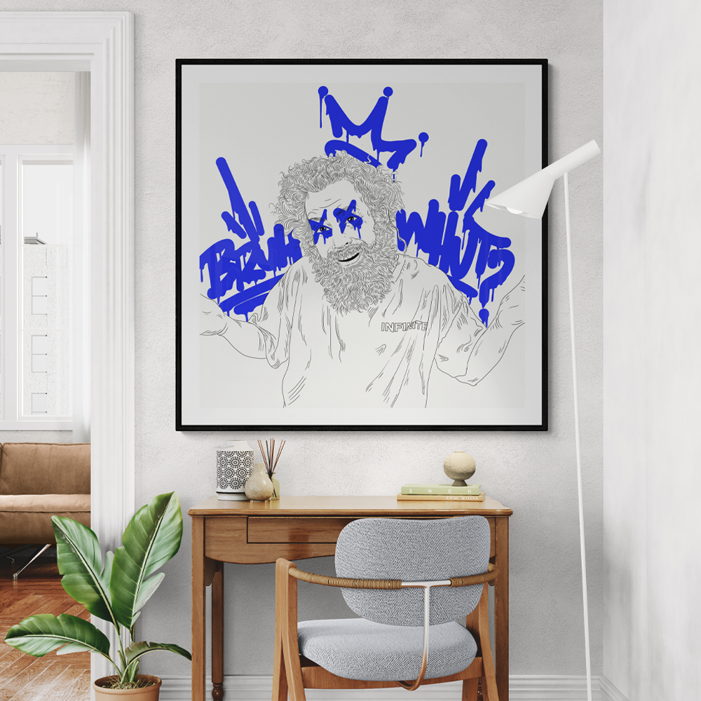 Bruh Whut | Typography & Illustrative Square Wall Art