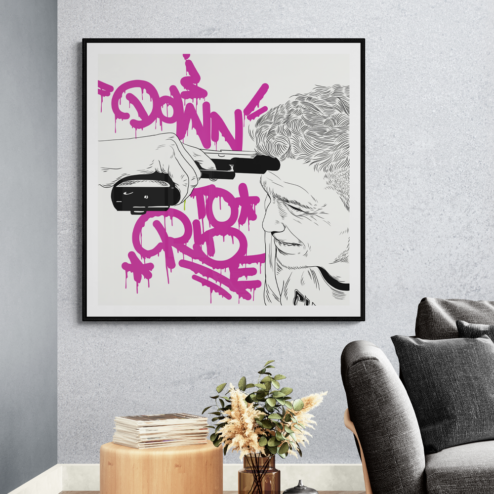 Down To Ride | Typography & Illustrative Square Wall Art
