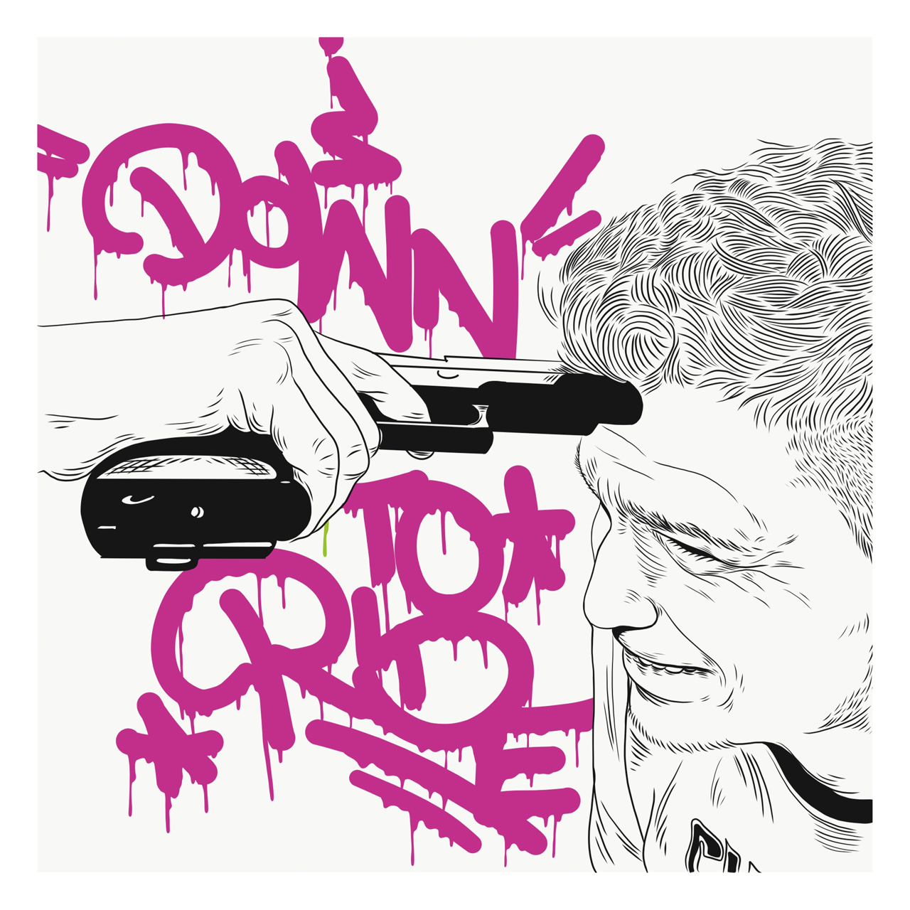 Square typography & illustrative framed wall art titled 'Down To Ride' by Sunday Morning. Premium Giclée print.