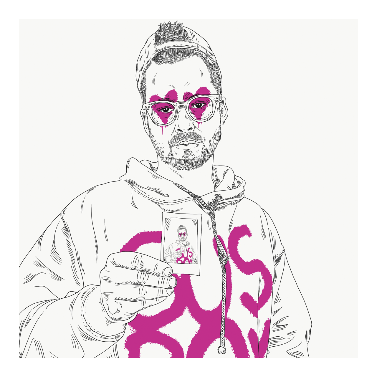 Square typography illustrative illustration titled Sus Boi by Sunday Morning - Museum quality framed art.