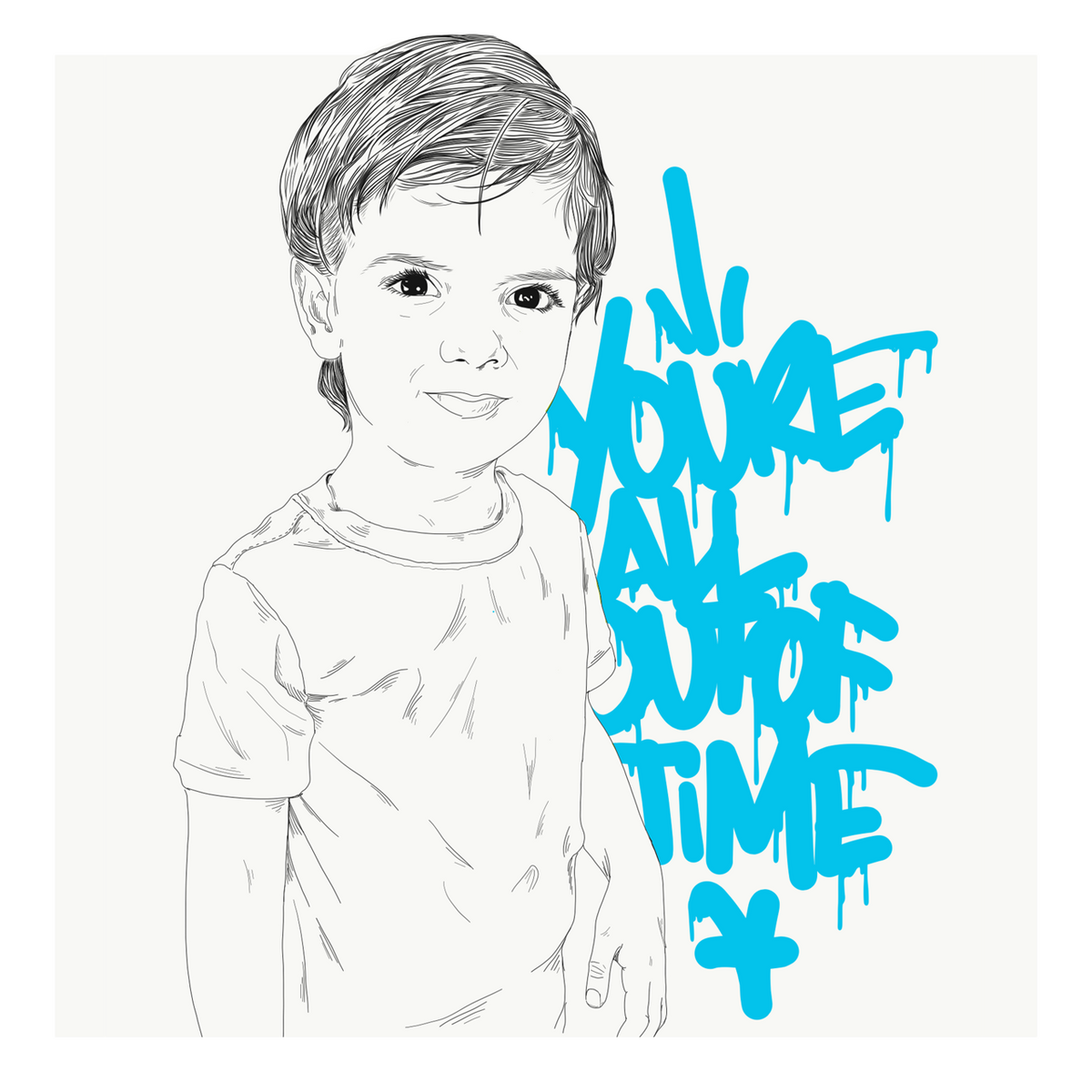 Square typography & illustrative framed wall art titled 'Youre All Outta Time' by Sunday Morning. Premium Giclée print.