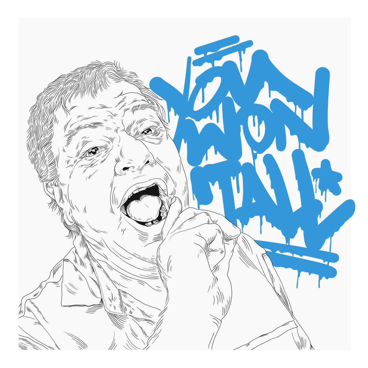 Square typography illustrative illustration titled You Won It All by Sunday Morning - Museum quality framed art.