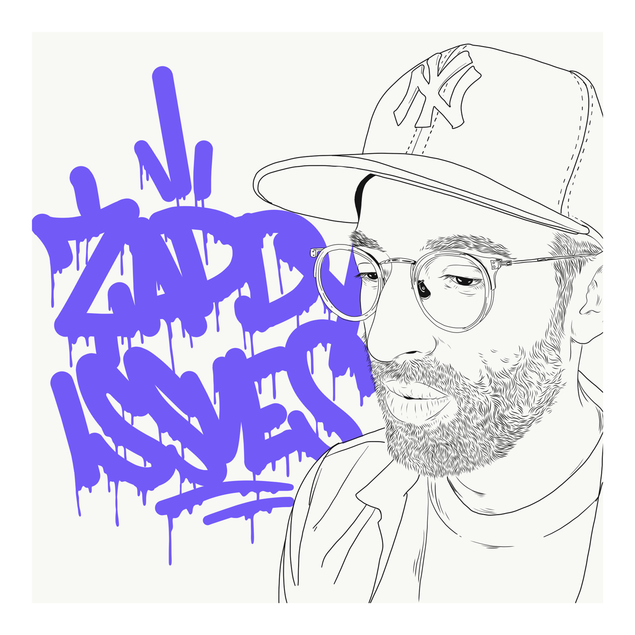 Square typography illustrative illustration titled Zaddy Issues by Sunday Morning - Museum quality framed art.