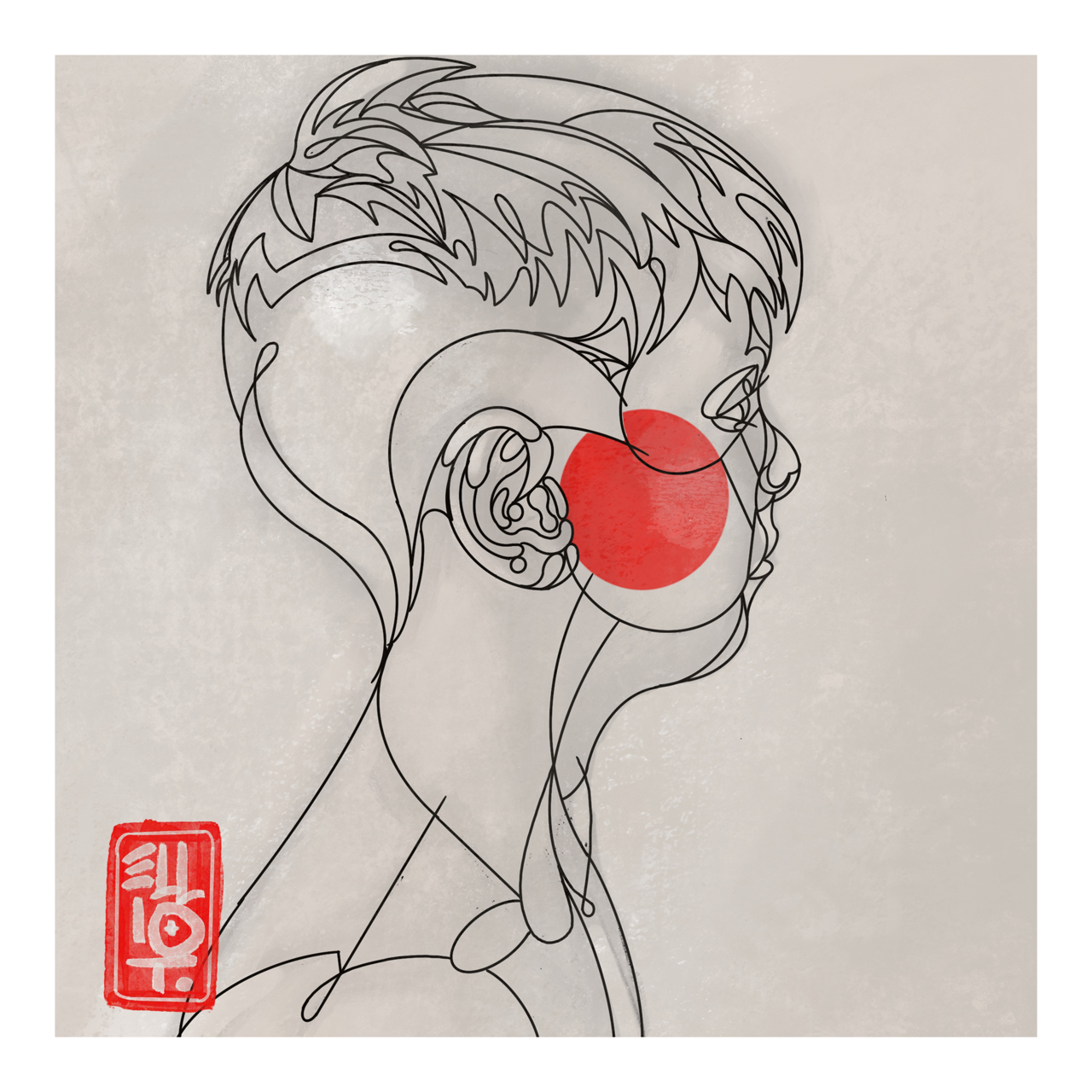 Square illustrative framed wall art titled 'Boy' by Sunday Morning. Premium Giclée print.