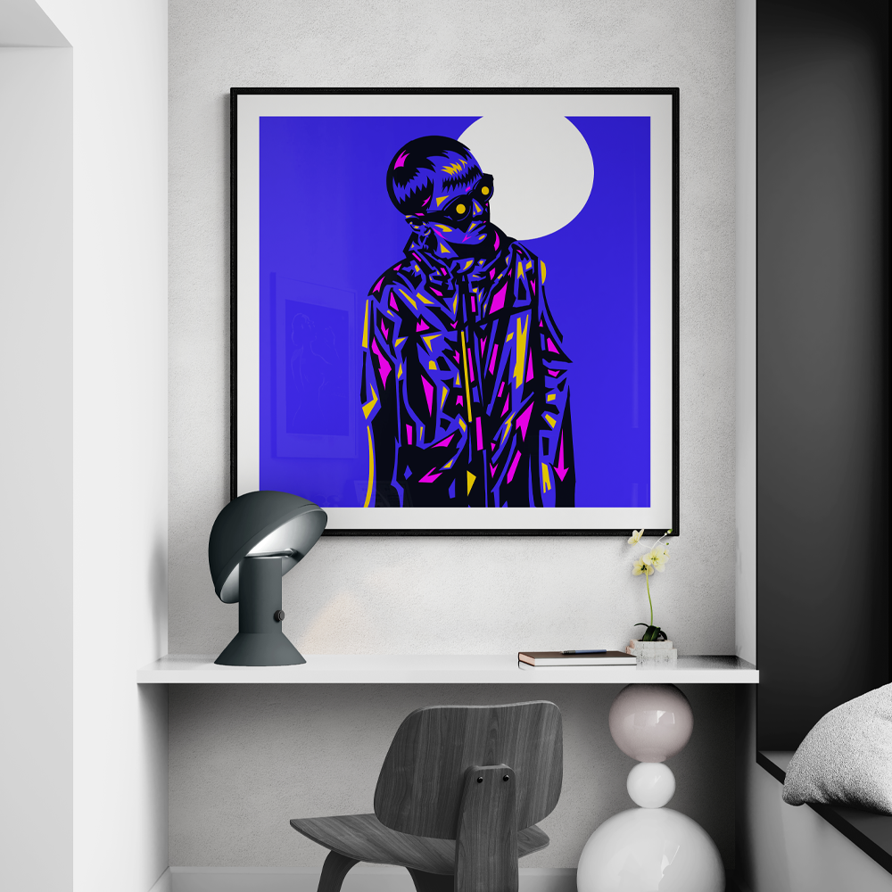 Neon Ned | Illustrative Square Wall Art