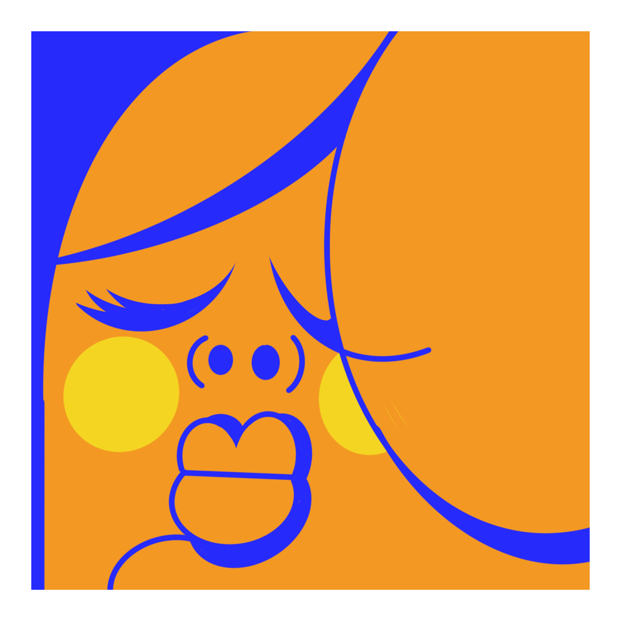 Square illustrative framed wall art titled 'Purdee' by Sunday Morning. Premium Giclée print.