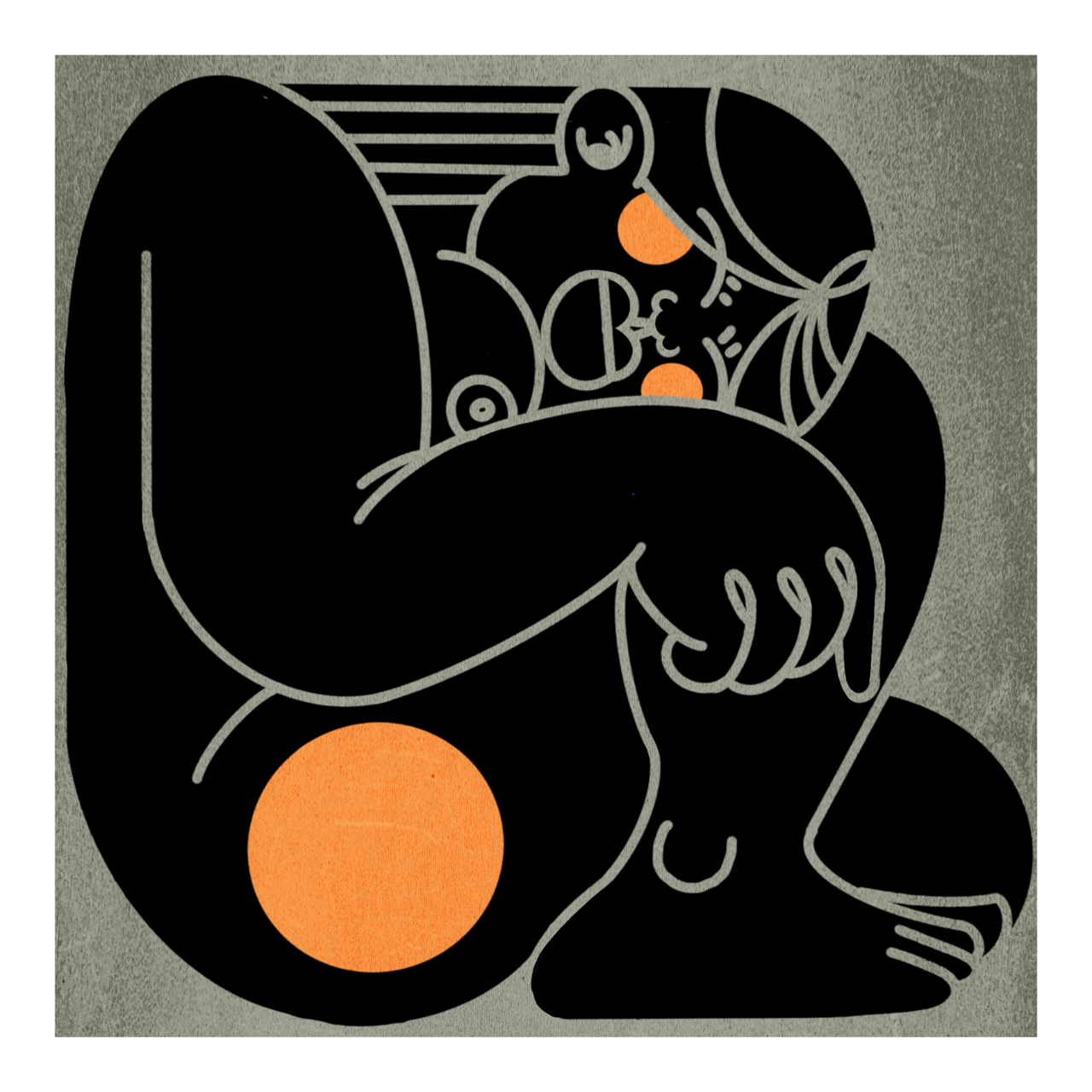 Square illustrative framed wall art titled 'Up Girl' by Sunday Morning. Premium Giclée print.