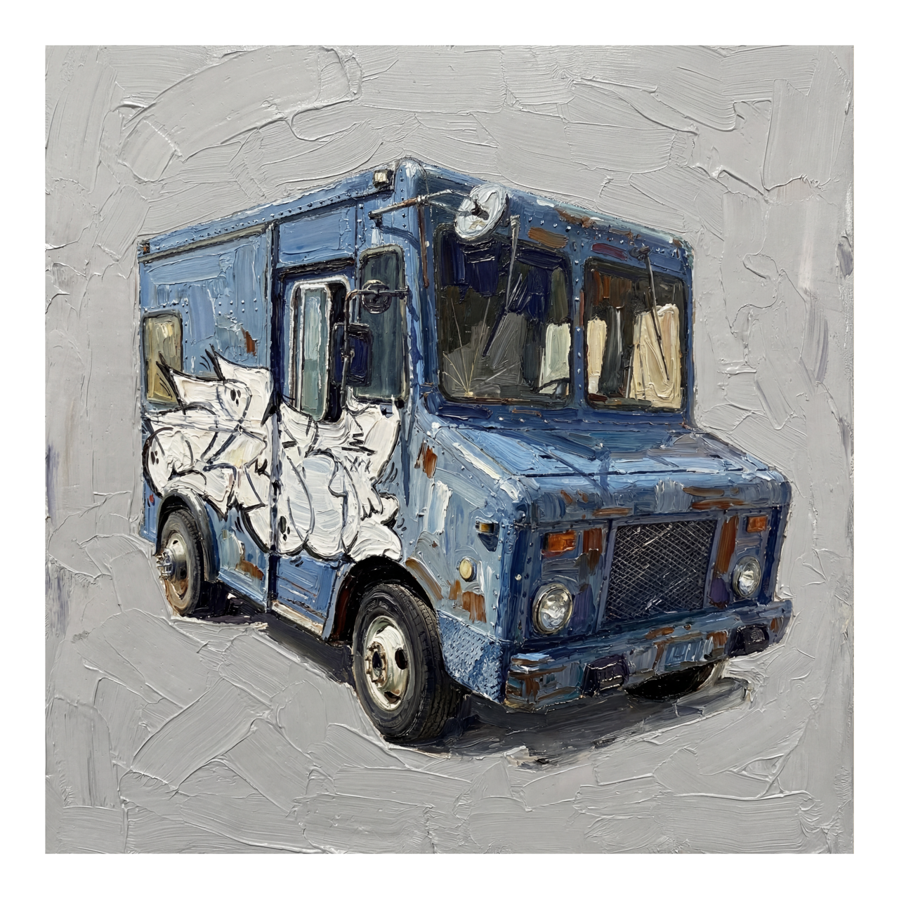 Square illustrative & painting framed wall art titled 'Clambo' by Sunday Morning. Premium Giclée print.