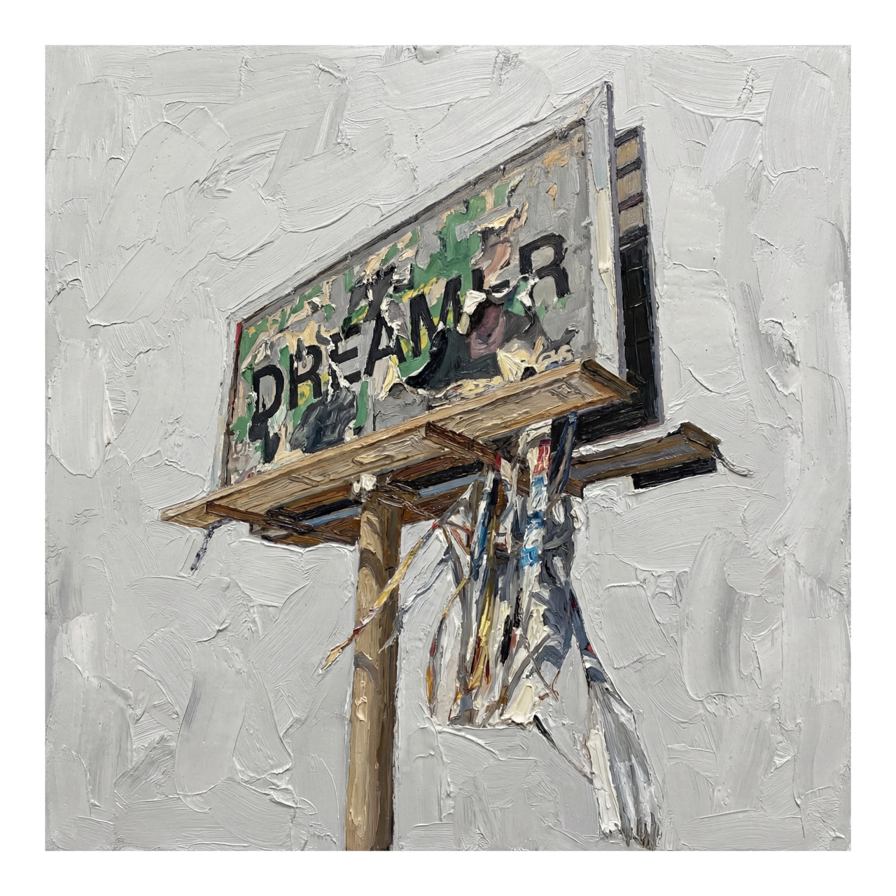 Square illustrative & painting framed wall art titled 'Dreamer' by Sunday Morning. Premium Giclée print.
