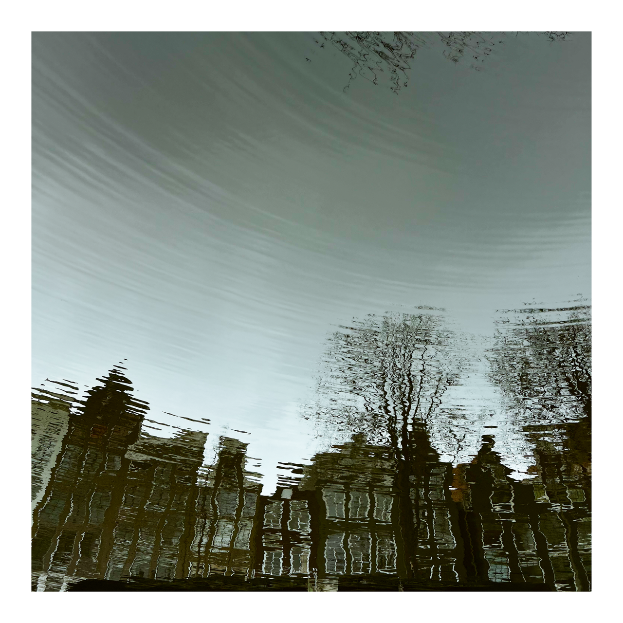 Square  photography titled Canal by Sunday Morning - Museum quality framed art.