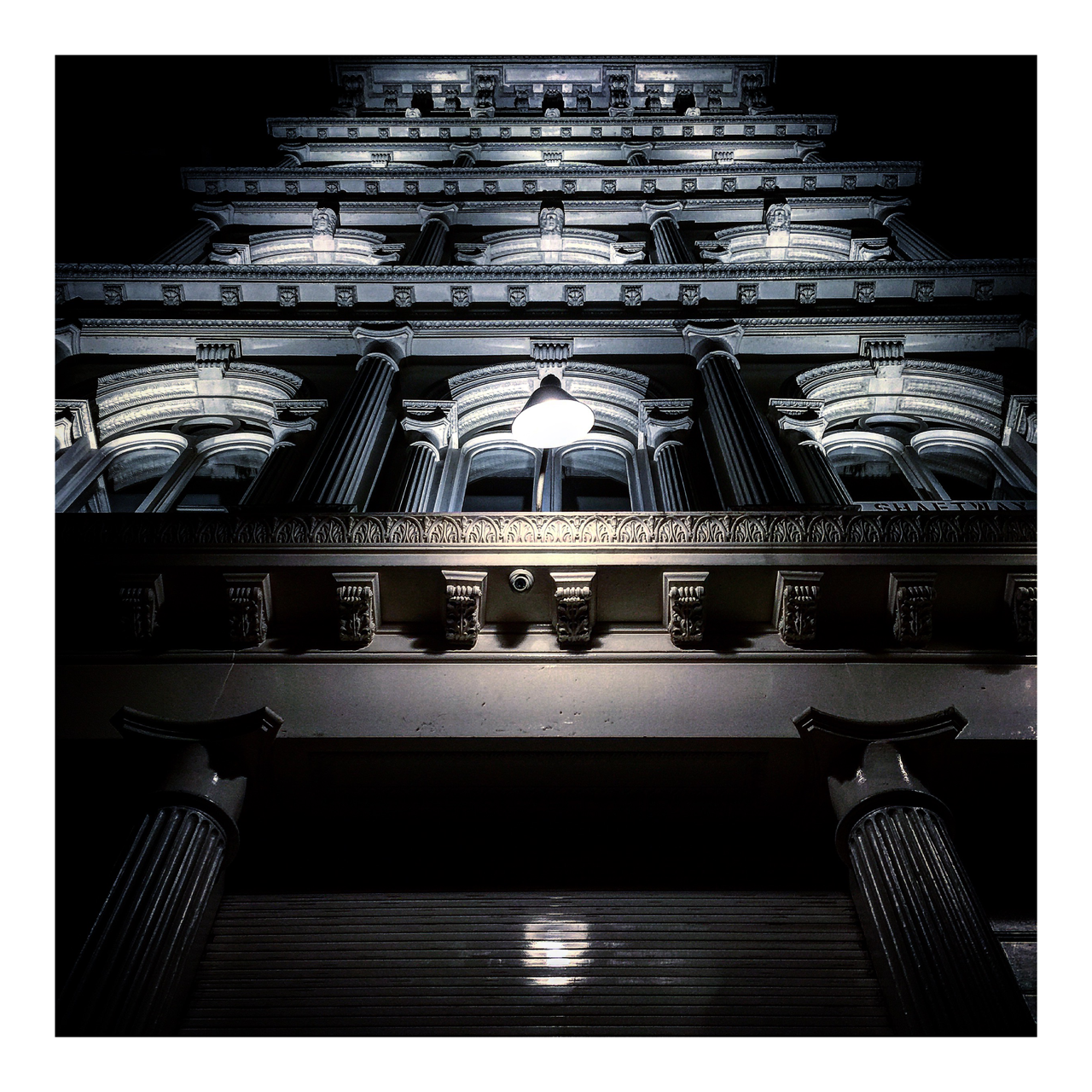 Square photography framed wall art titled 'Ghost Dusters' by Sunday Morning. Premium Giclée print.