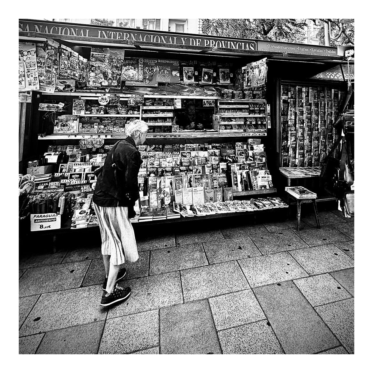 Square photography framed wall art titled 'Old News' by Sunday Morning. Premium Giclée print.
