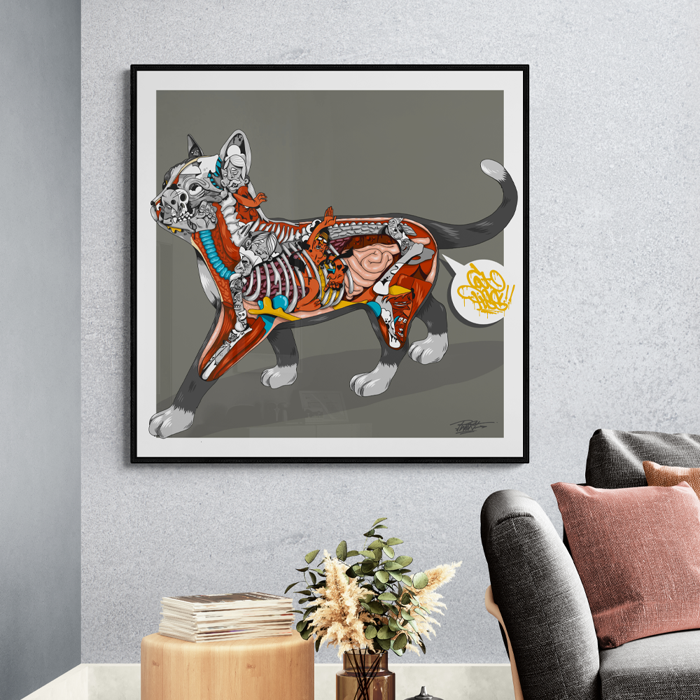 Cat Piss | Illustrative Square Wall Art