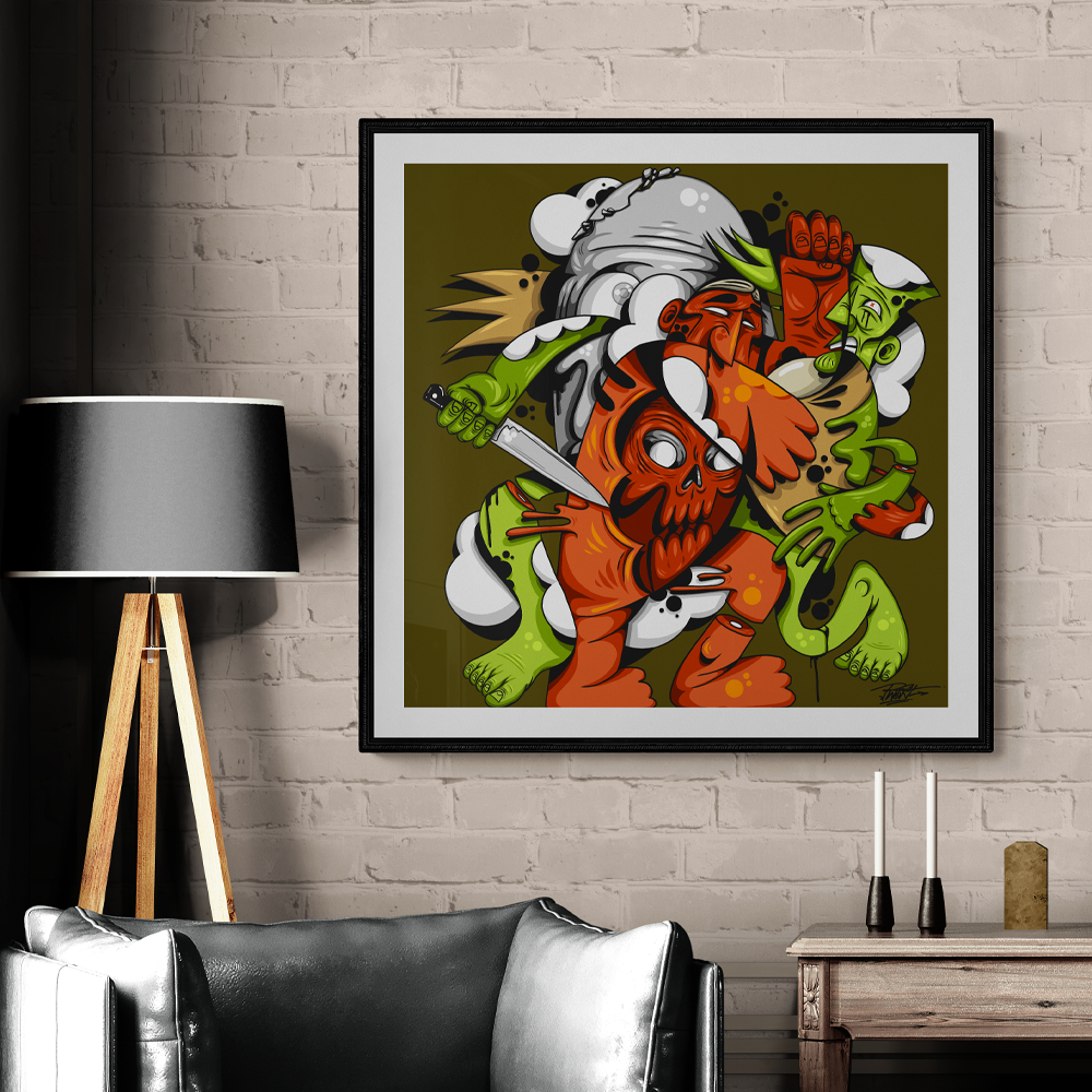 Death At Ones Elbow | Illustrative Square Wall Art