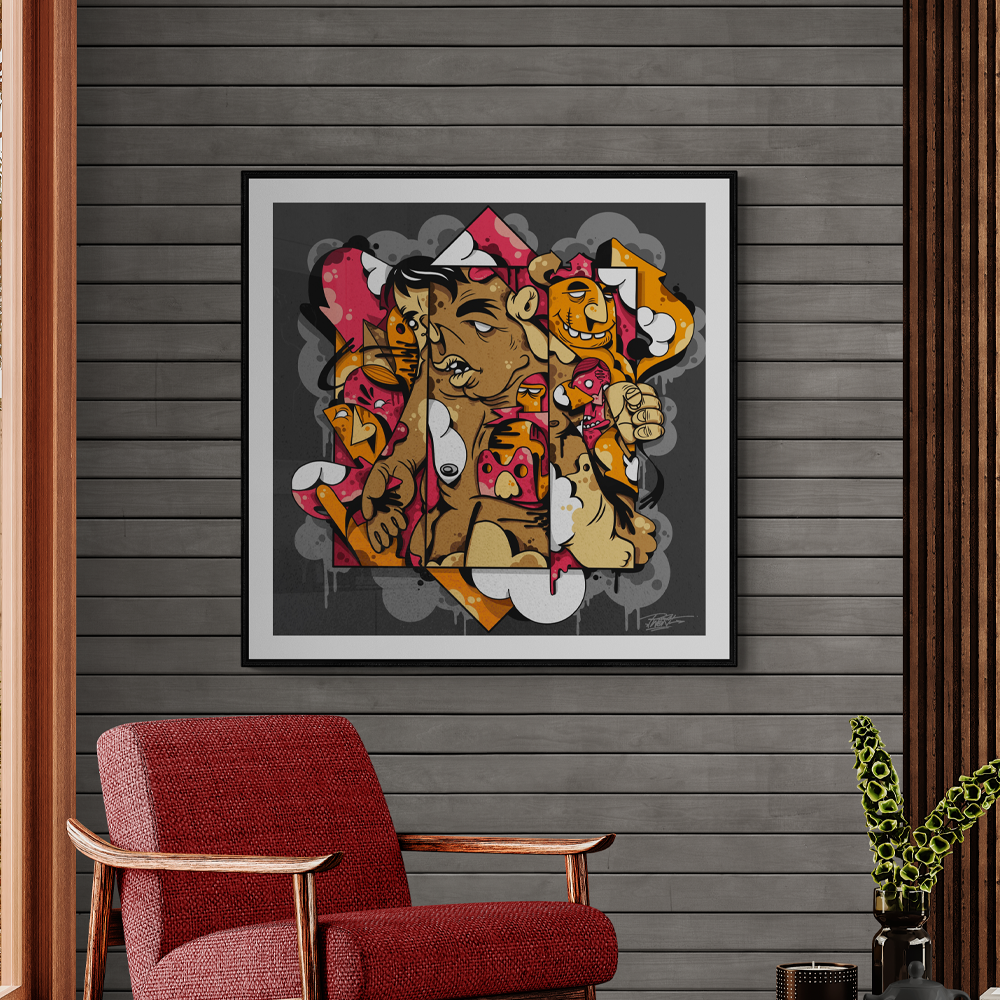 Flat Cube | Illustrative Square Wall Art