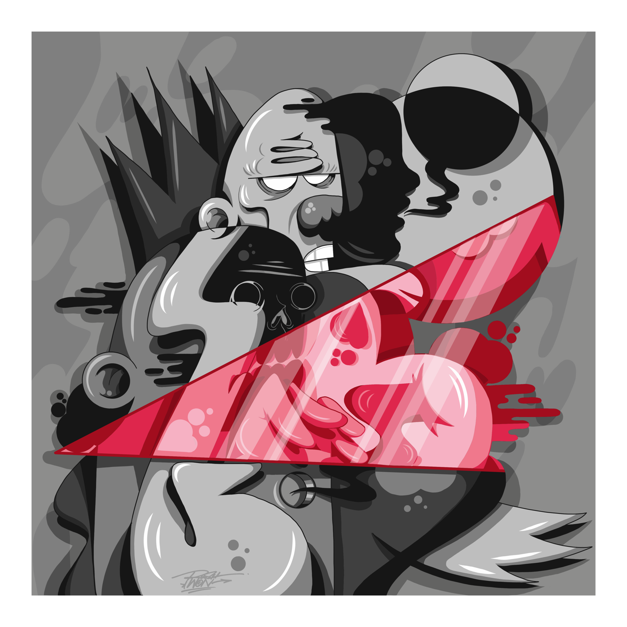 Square illustrative framed wall art titled 'Licorice' by Sunday Morning. Premium Giclée print.