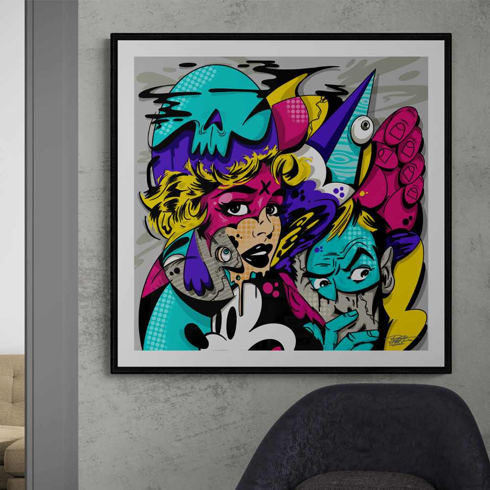 Plastic Nostalgia | Illustrative Square Wall Art