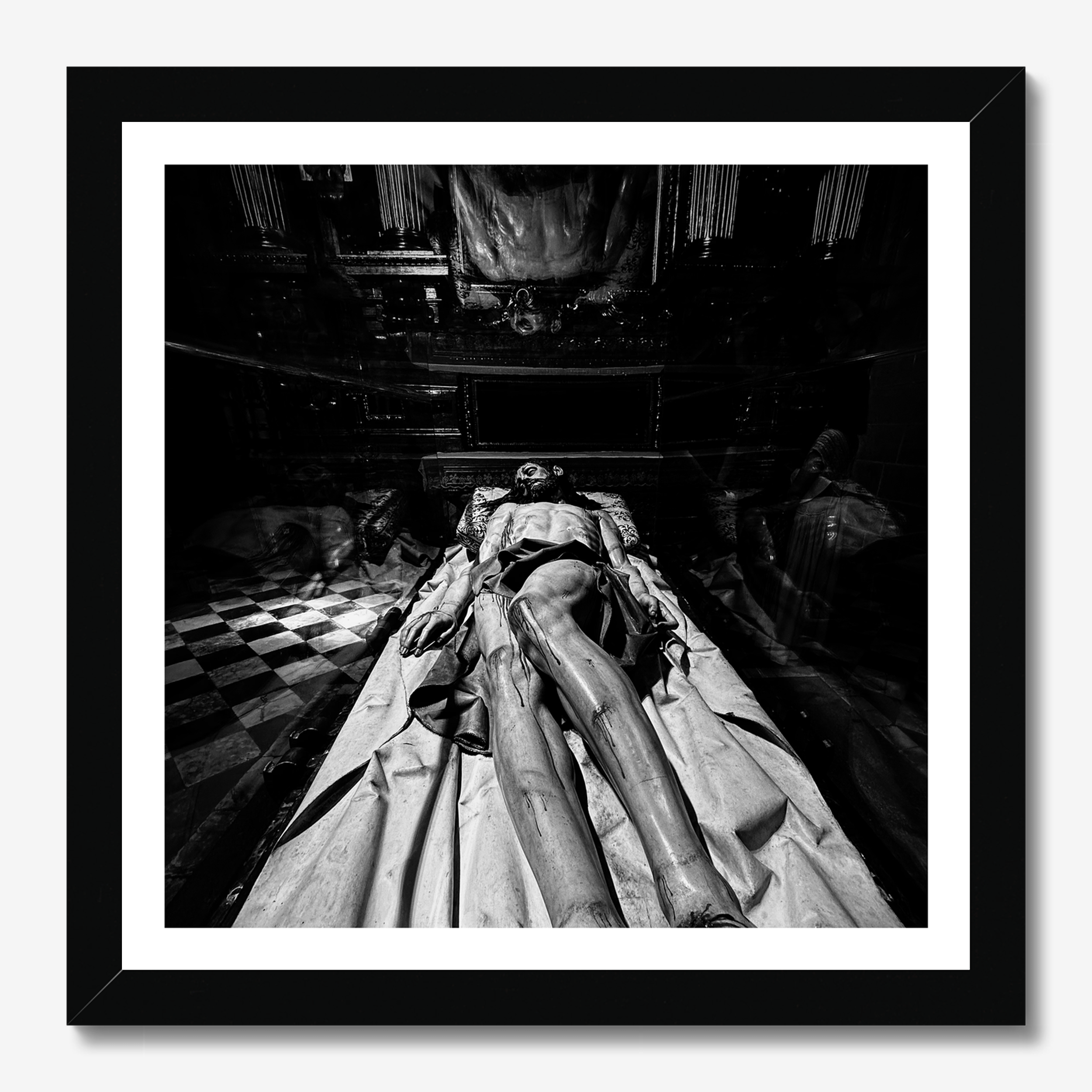 Square photography framed wall art titled 'Torn' by Sunday Morning. Premium Giclée print.