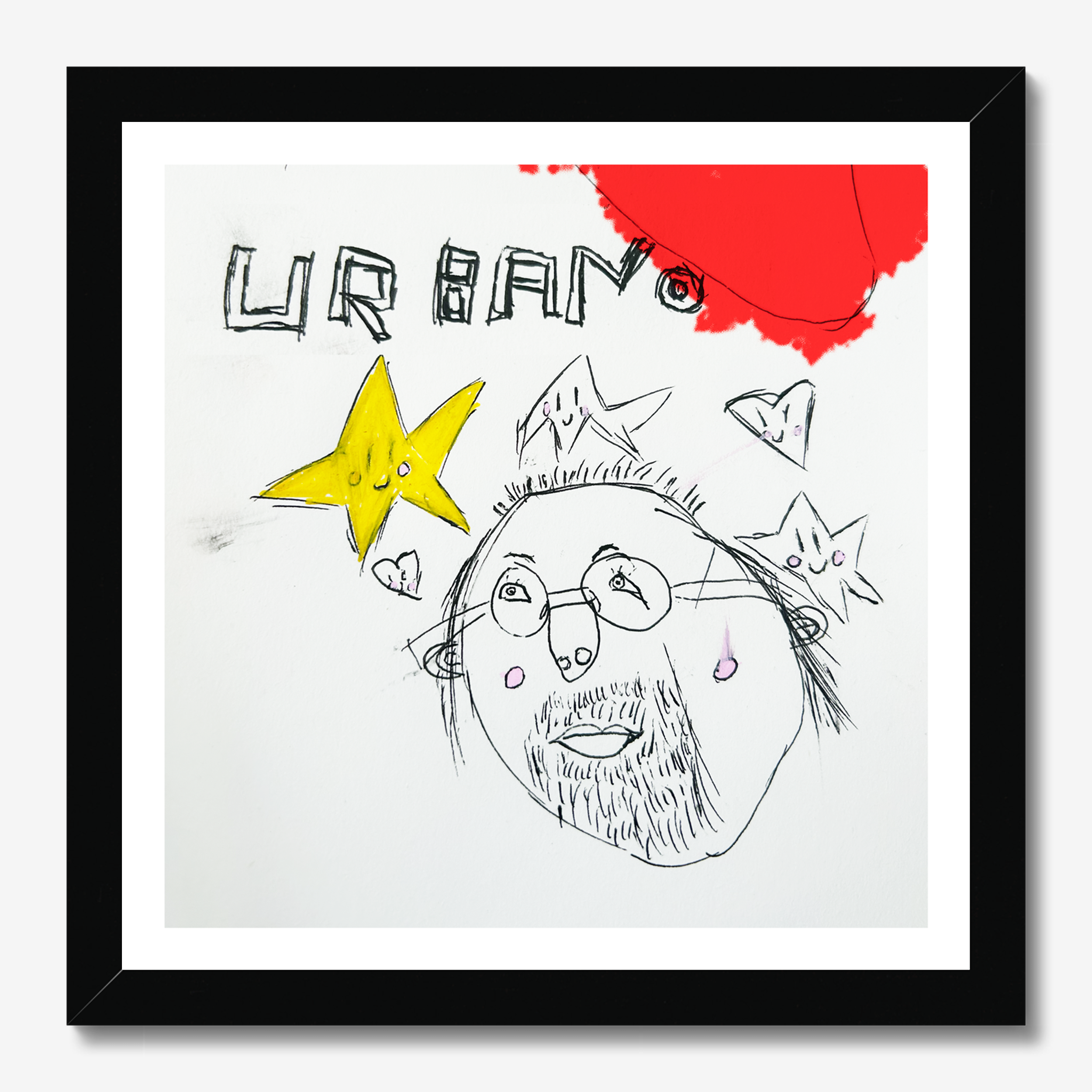 Square abstract & typography framed wall art titled 'Urbano' by Sunday Morning. Premium Giclée print.